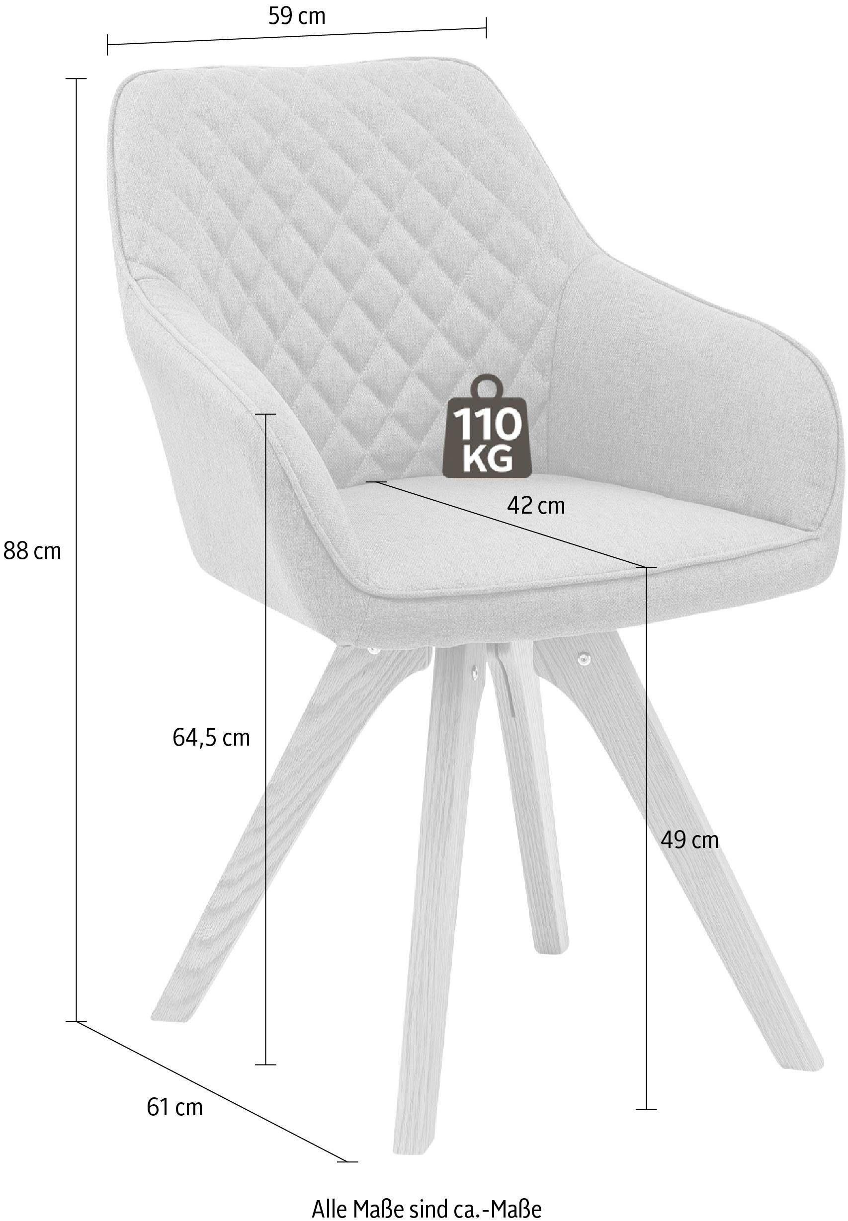 SalesFever Esszimmerstuhl »Bequemer Stuhl« (Set) 2 Stk.Elegantes 2er-Set, Rückenlehne mit Diamantsteppung