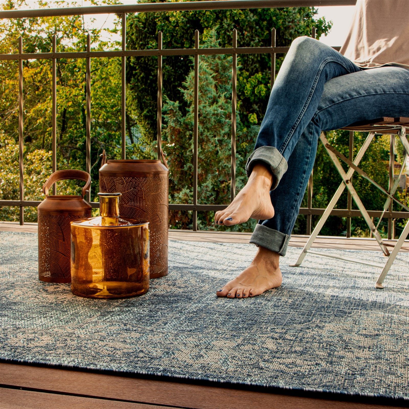 Kayoom Tapis »Nautic 885« Rectangulaire 7 mm Höhe Kurzflor, Vintage, Modernes Muster, Deko; In -und Outdoor geeignet