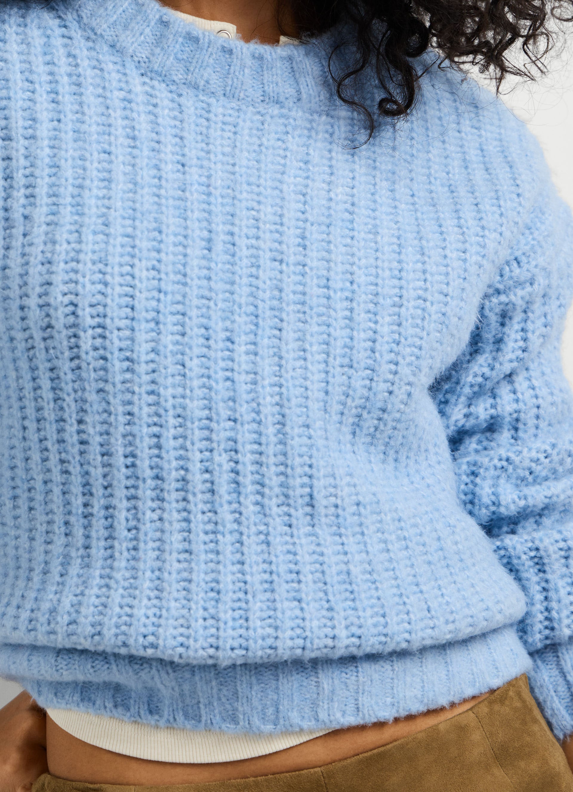 Pepe Jeans Pull en tricot »ASHLEY CREW« avec encolure ronde, mélange de matériaux