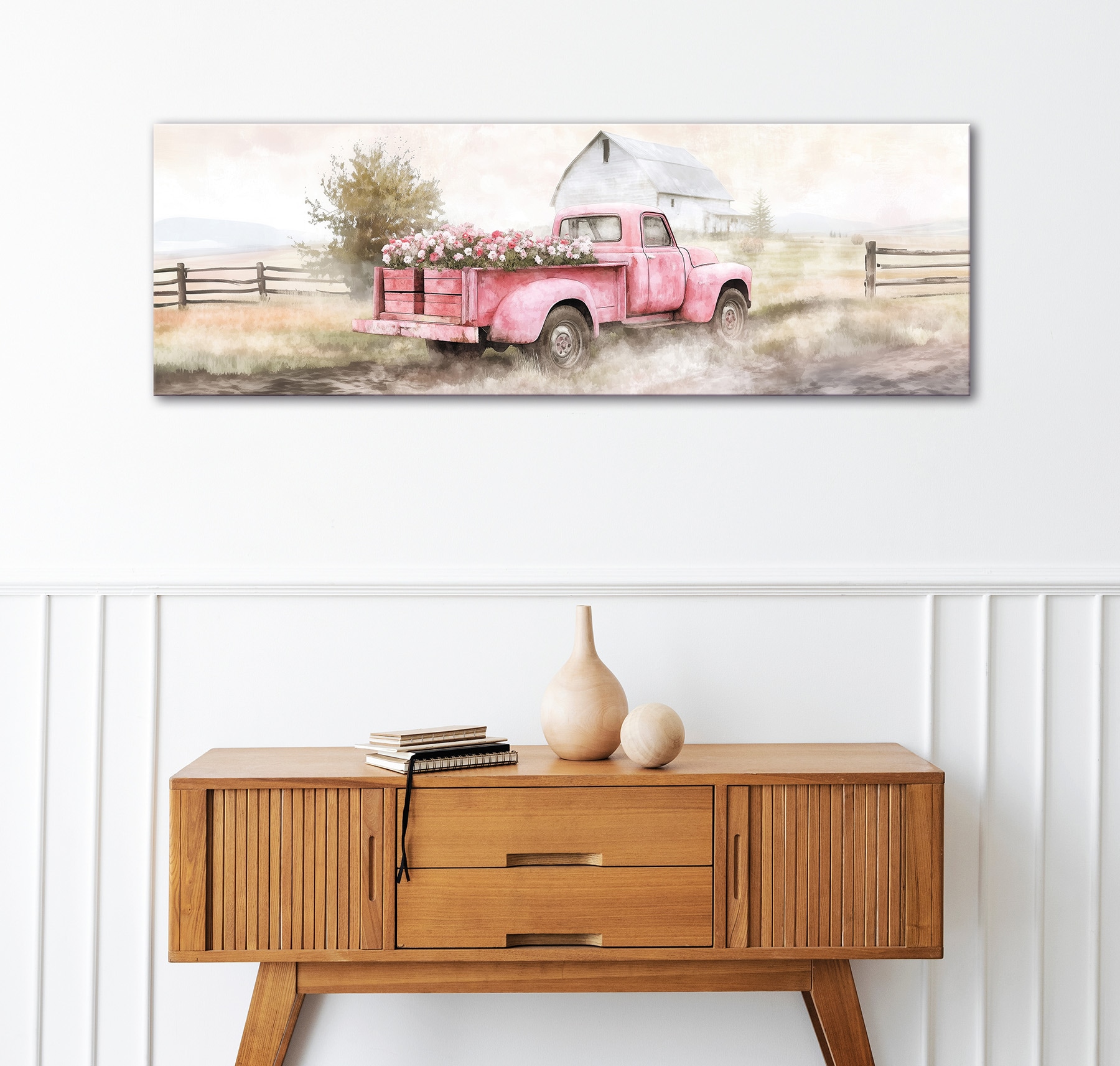 Bönninghoff Peinture à l'huile »handarbeit BLUMEN 40x120 cm – Wandbild Kunst Deko modern« Champs | Paysages 1 cuis tlg. fabriqué à la main, chaque image est unique