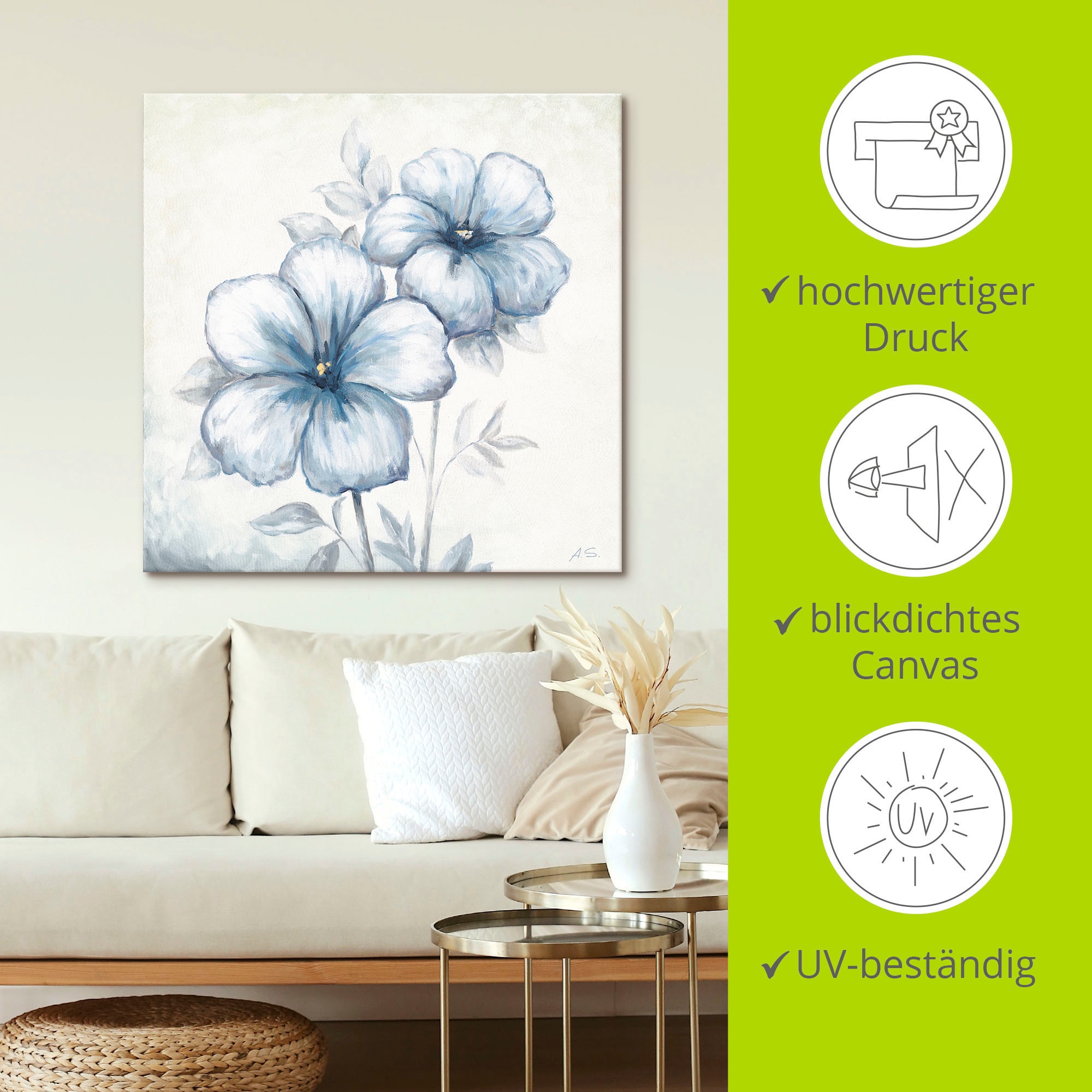 Artland Wandbild »Blauer Mohn« Blumen 1 Stk. tlg. als Leinwandbild, Poster, Wandaufkleber in verschied. Grössen