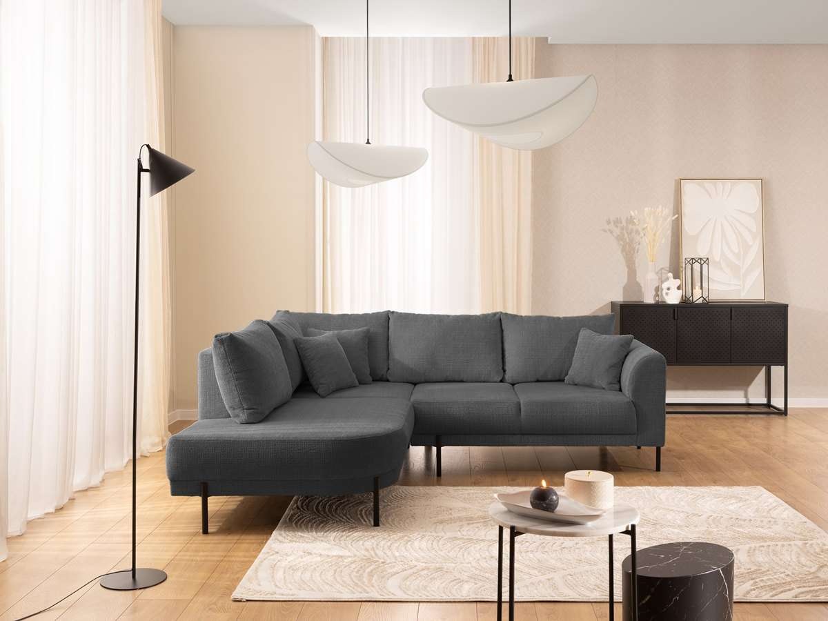 Home affaire Canapé d'angle »NELLIA L-Form mit Ottomane rechts oder links bestellbar, Breite 231 cm« enthält 5 Rückenkissen, angenehmen Sitzkomfort, belastbar bis 480kg