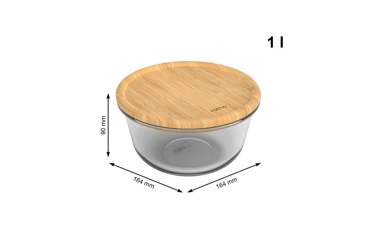 ROTHO Boîte à provisions »Glasdose mit Bambusdeckel NALA 1 l«