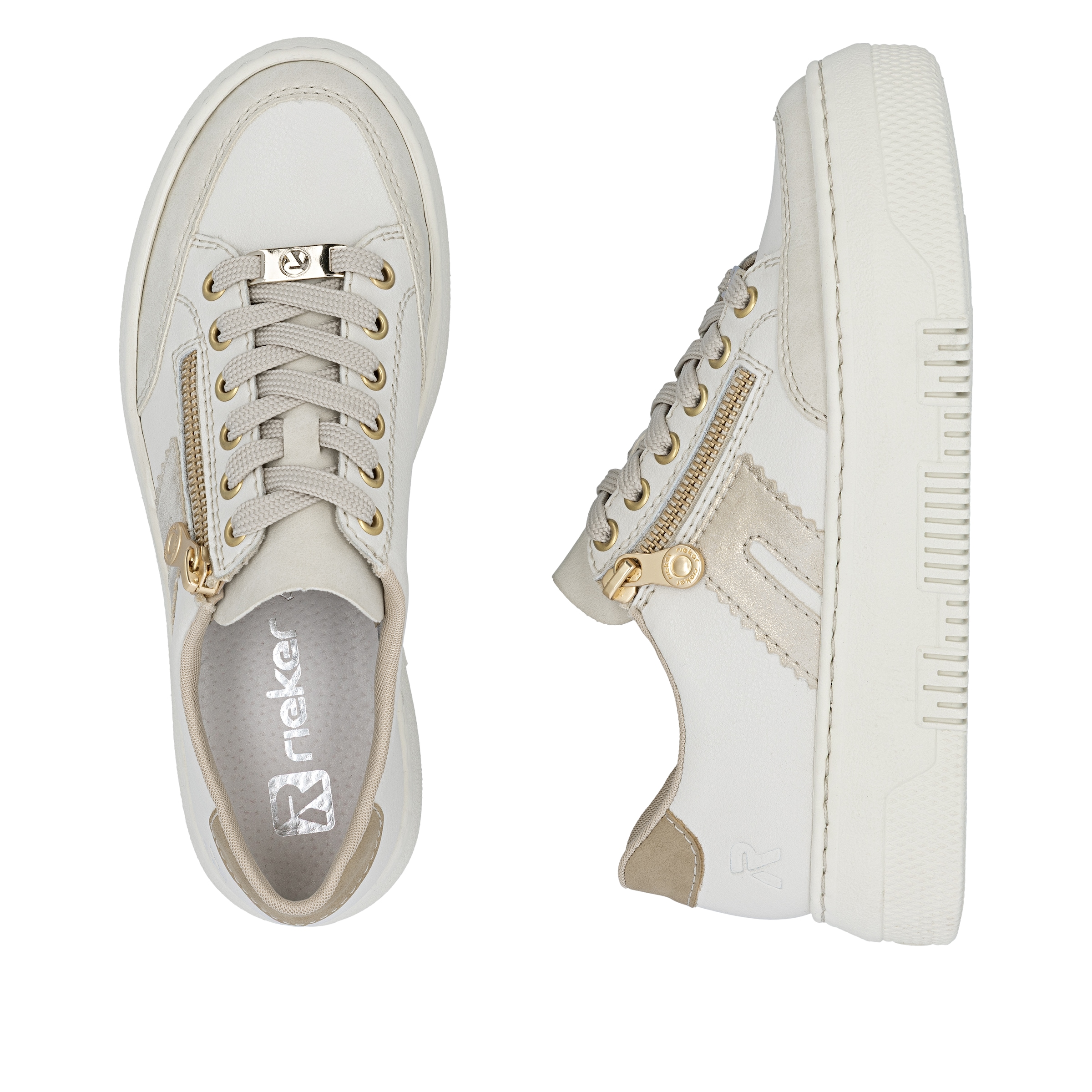 Rieker Baskets à plateforme  chaussure à lacets, chaussure basse, chaussure de loisirs avec fermeture éclair latérale