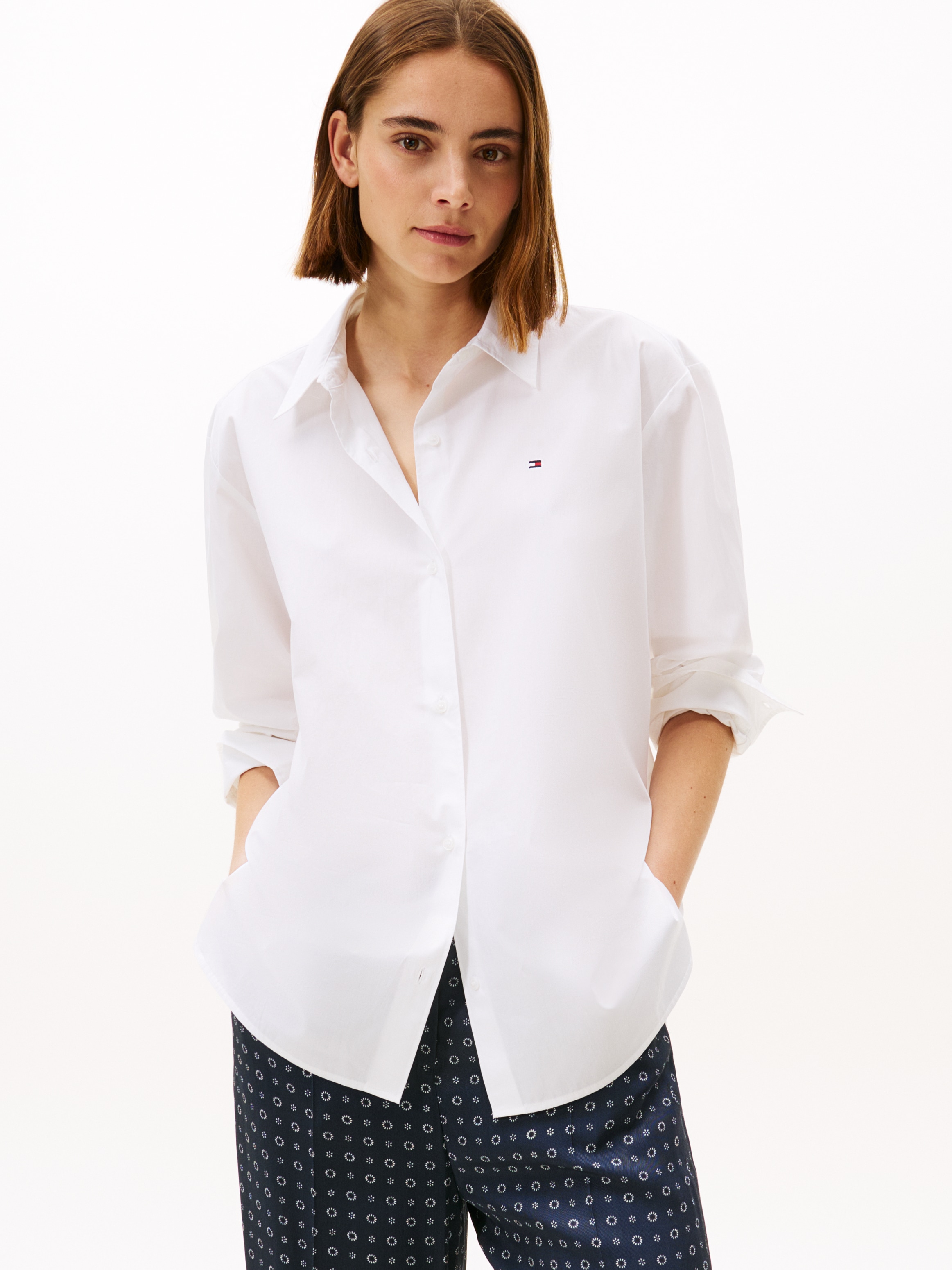 Tommy Hilfiger Langarmbluse »ESS POPLIN EASY FIT SHIRT« Baumwolle