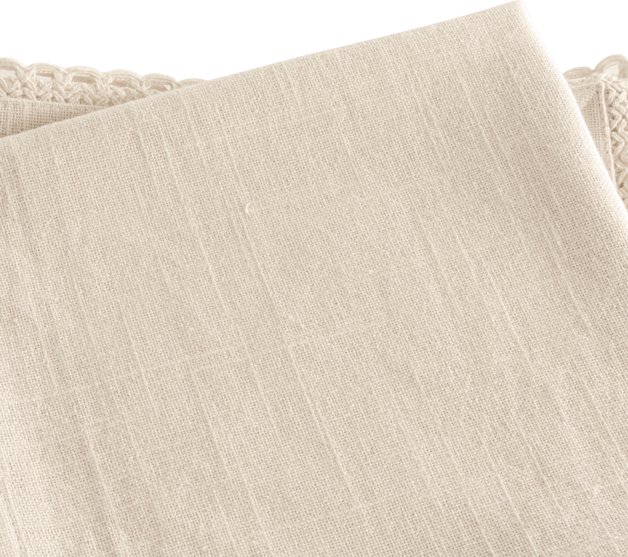 GOODproduct Stoffserviette »Elyna« uni, mit schöner Spitze, weiche Haptik, 45x45 cm, Leinenoptik