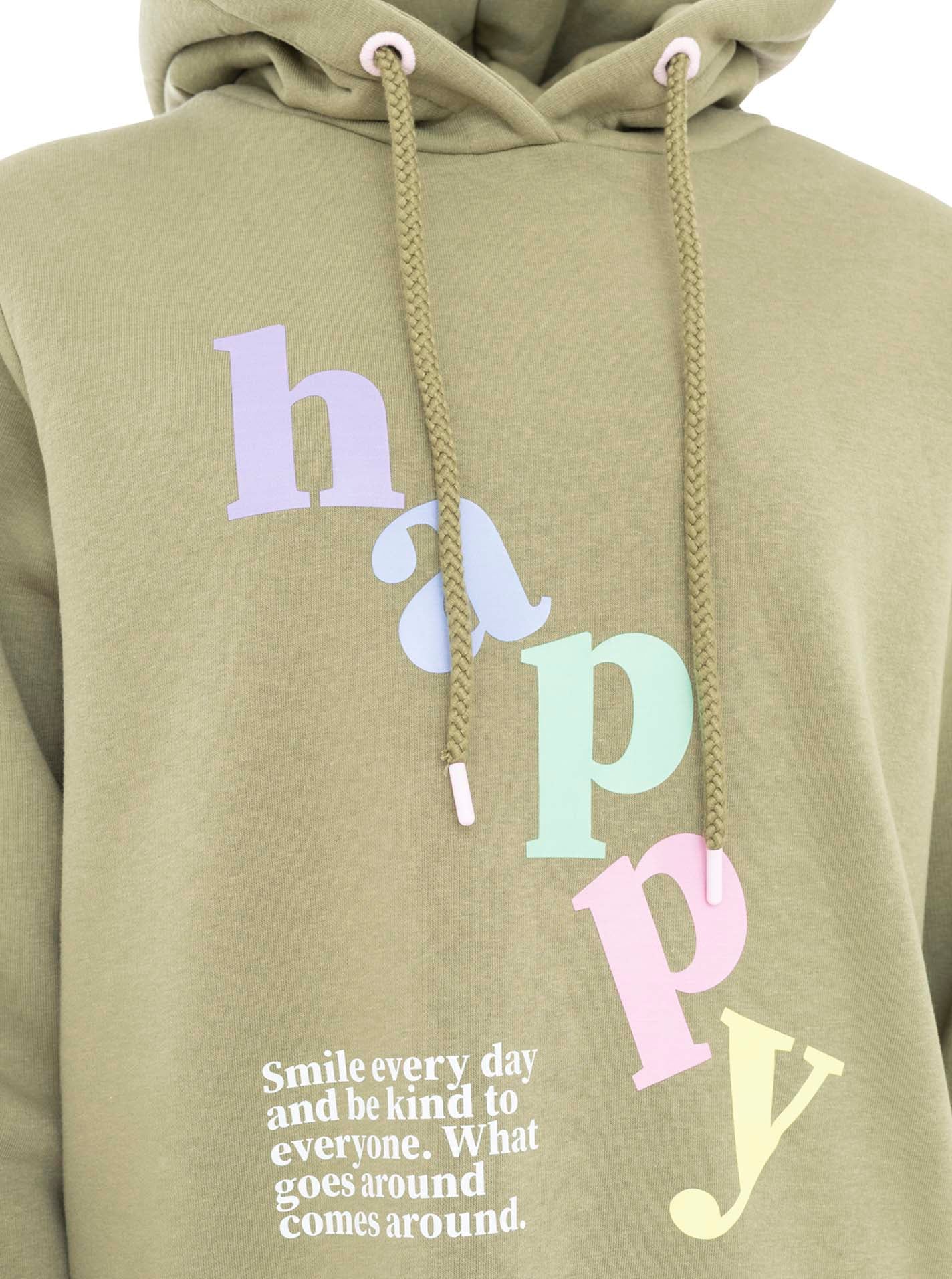 Zwillingsherz Hoodie »"happy"«, grosser „Happy“ Print , Kapuze mit Kordel, elastische Bündchen
