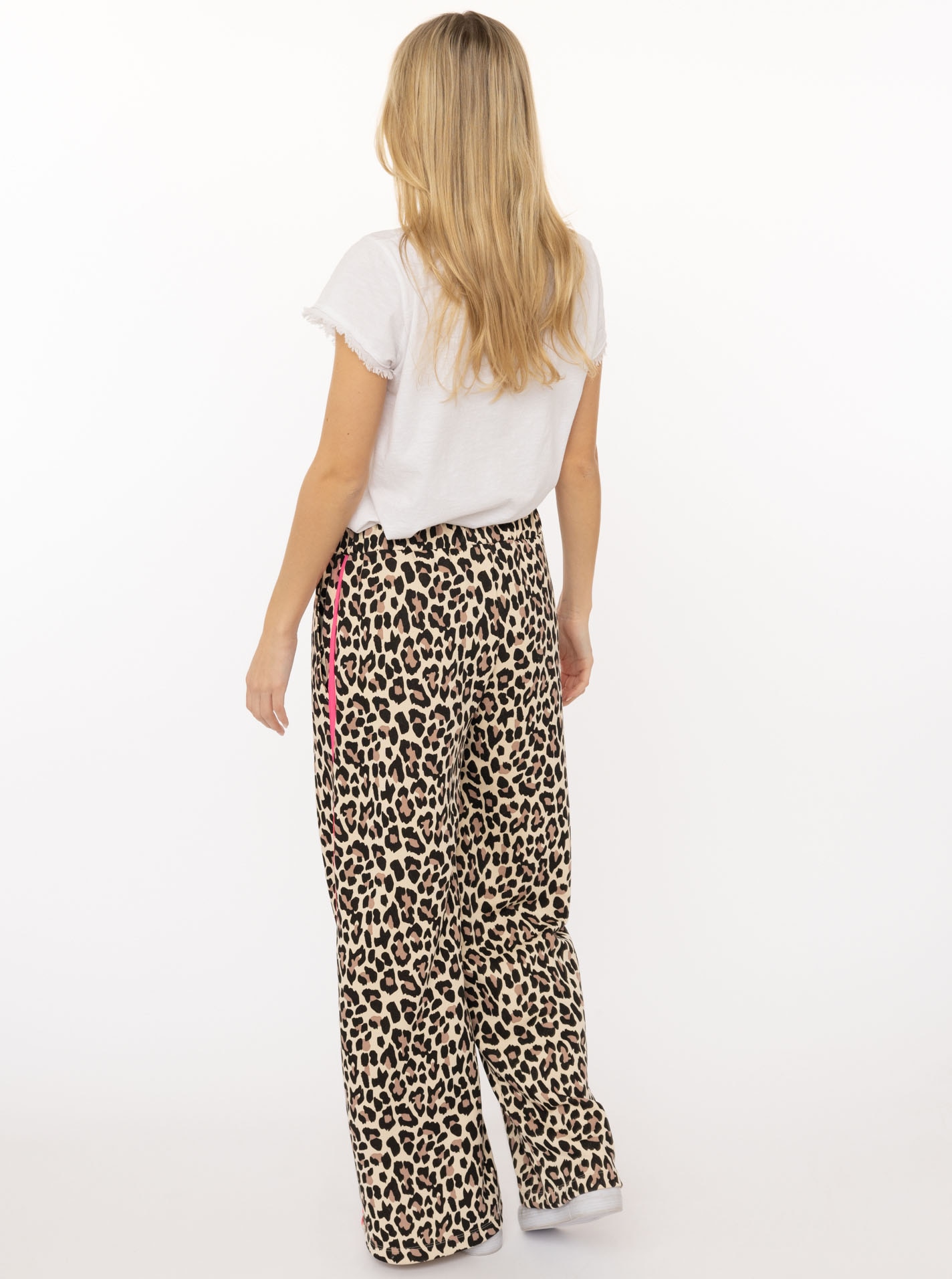 Zwillingsherz Pantalon sweat »"Leo"«  Leo Muster, pinker Streifen an der Seite, Eingriffstaschen