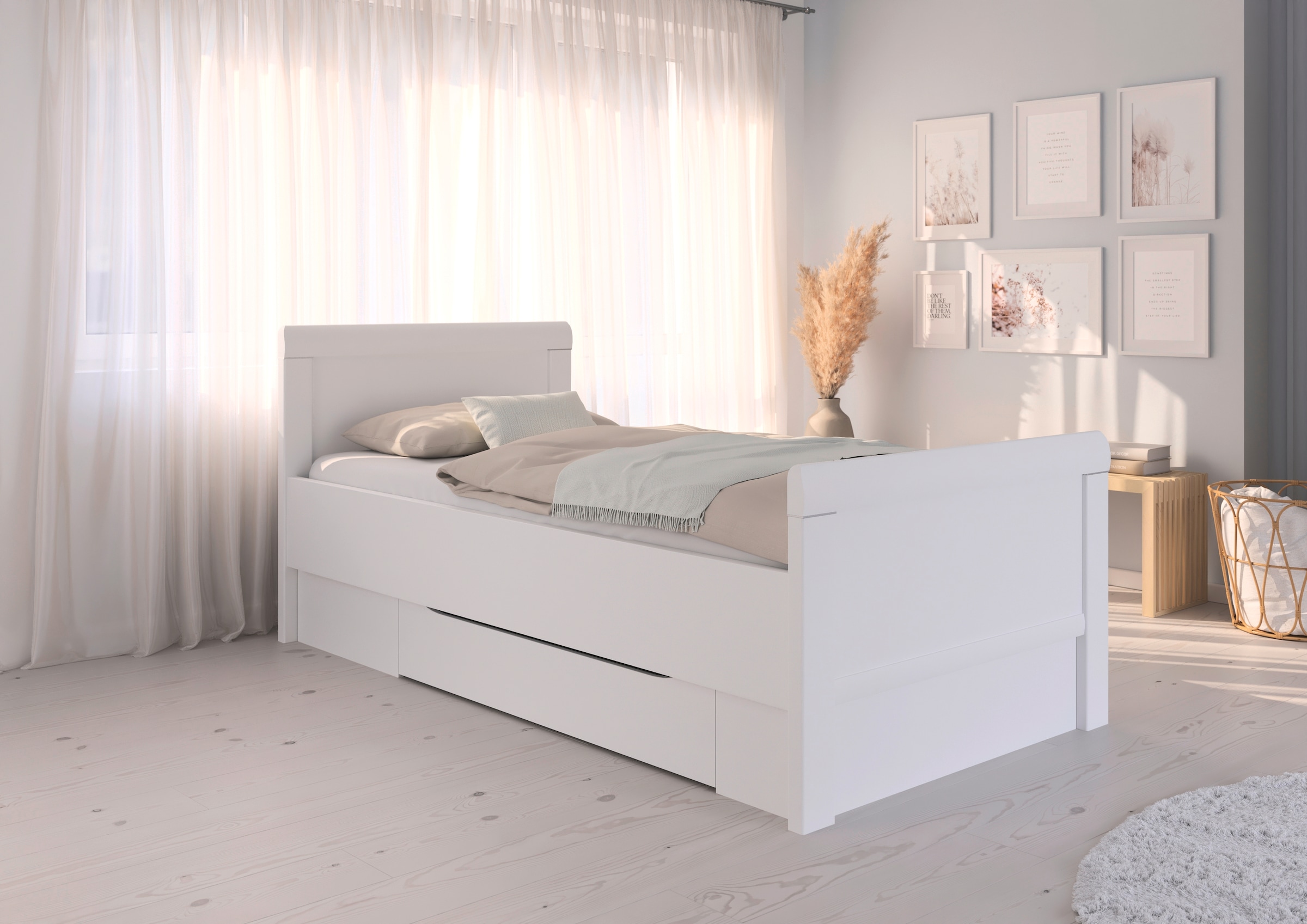 rauch Lit de rangement »Bett Einzelbett Stollenbett Bettkästen EVELYN« à hauteur confortable avec tête de lit en bois et tiroirs MADE IN GERMANY
