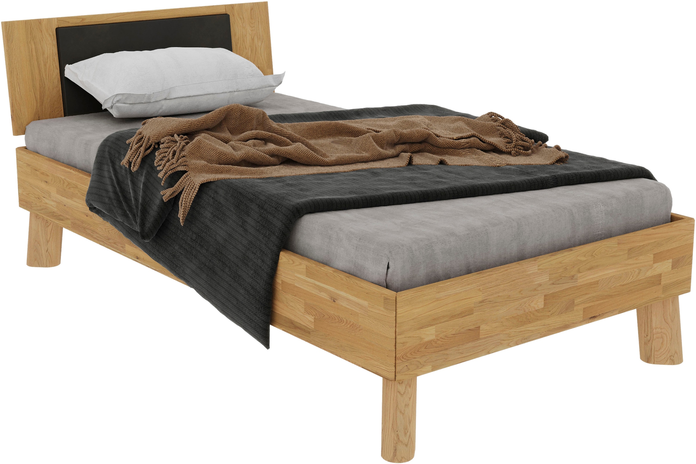Home affaire Massivholzbett »Chavot IV inkl. gepolstertem Kopfteil« wahlweise in Kernbuche oder Wildeiche erhältlich