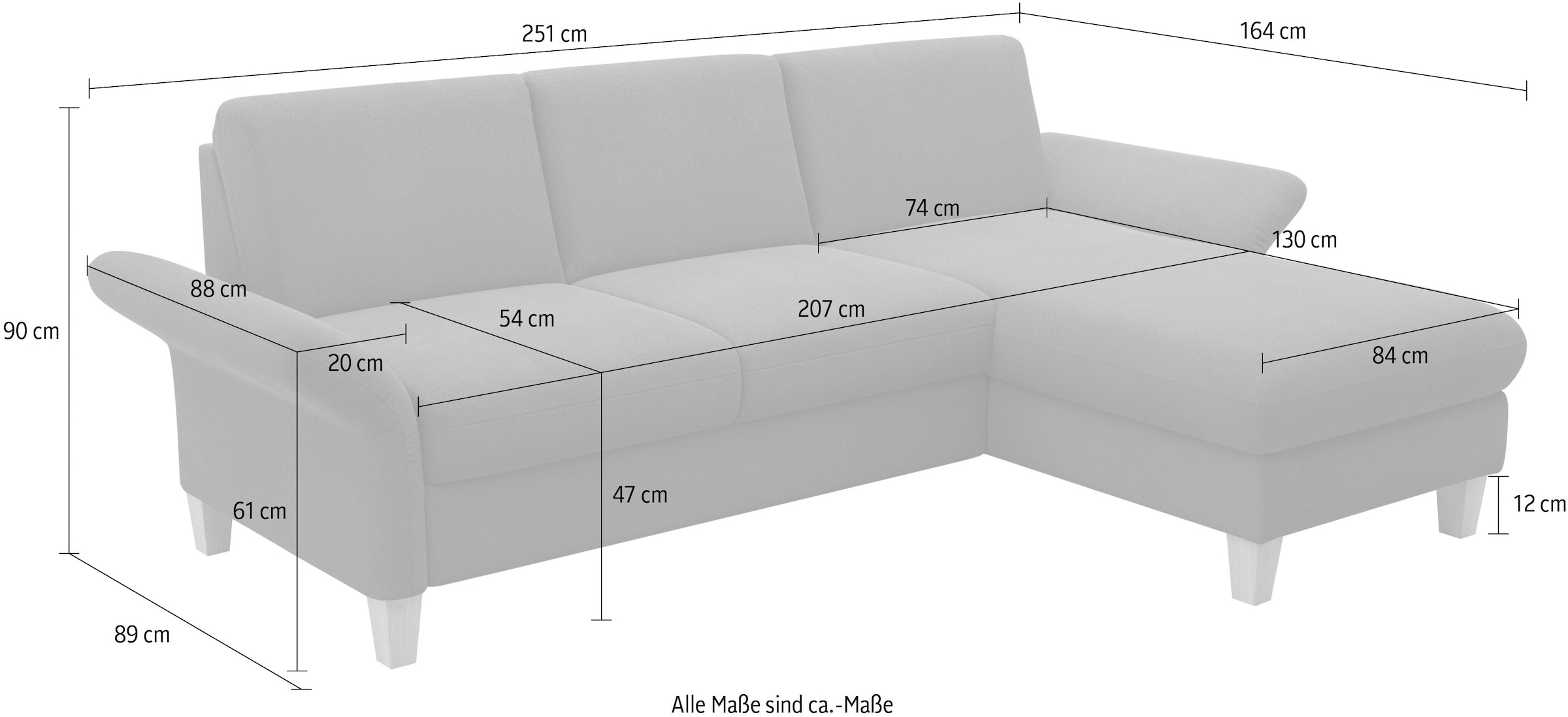 Home affaire Canapé d'angle »Rochelle, L-Form« wahlweise mit Armteilverstellung, Bettfunktion und Bettkasten