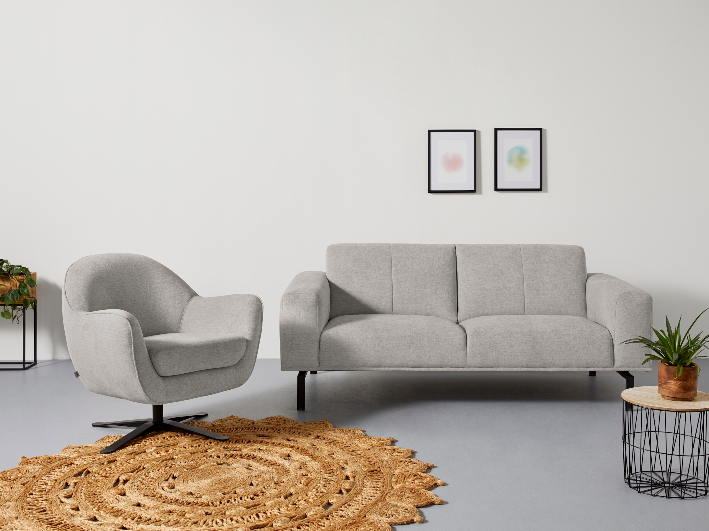 Home affaire Fauteuil pivotant »Stavre, Loungesessel mit Drehfunktion« au design moderne, avec pied pivotant élégant