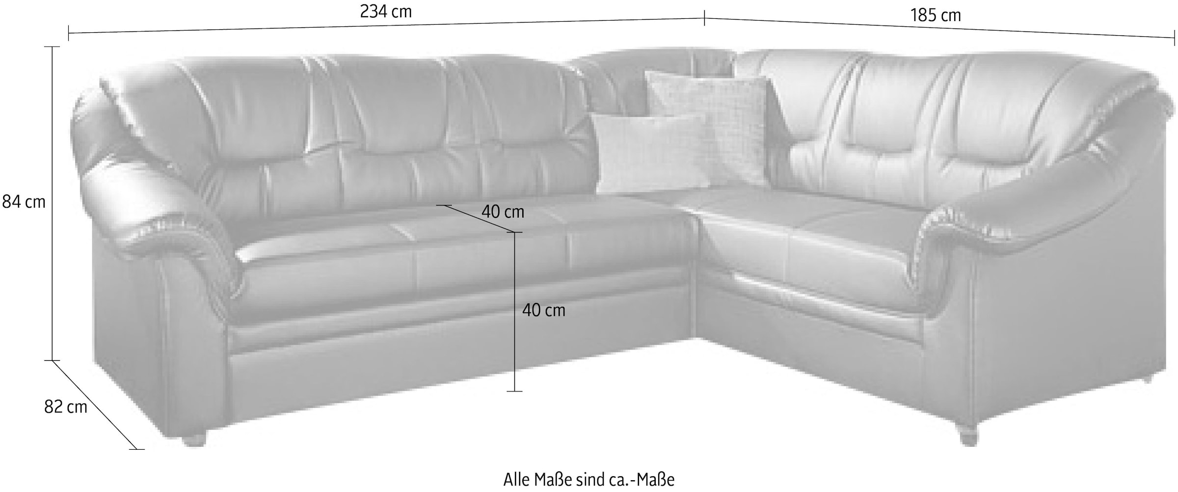 DOMO collection Ecksofa »Montana, zeitlose Rückensteppung, bequeme Armlehnen, L-Form« wahlweise mit Bettfunktion