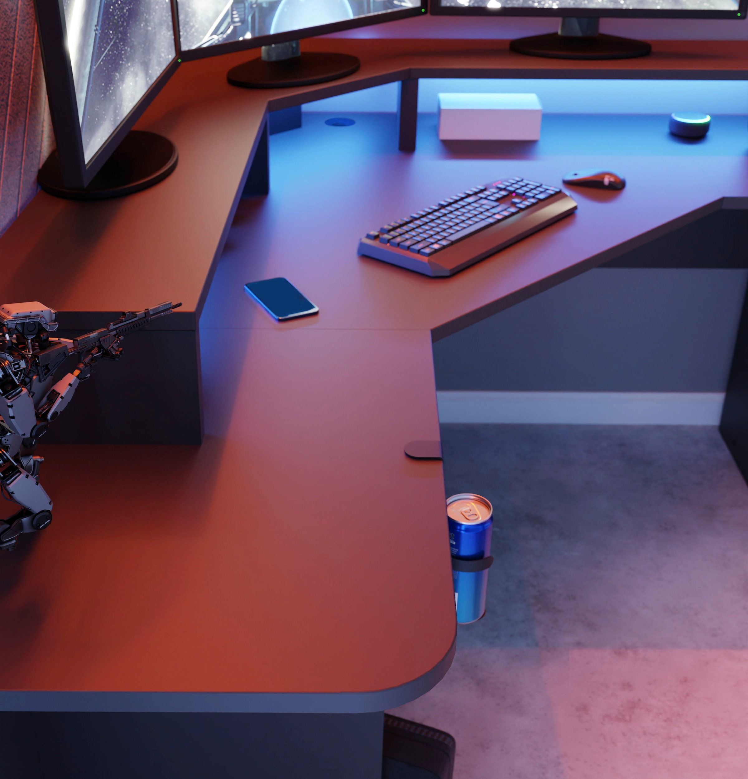 FORTE Gamingtisch »Tezaur« mit RGB-Beleuchtung, Breite 160 cm