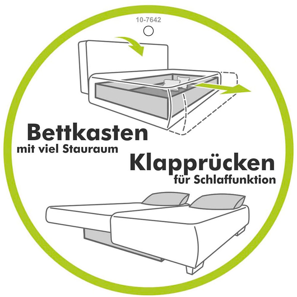 Jockenhöfer Gruppe »Maestro, B: 203 cm, Liegefl. 161x200 cm, Dauerschläfer« mit Schlaffunktion & Bettkasten, Tonnentaschenfederkern