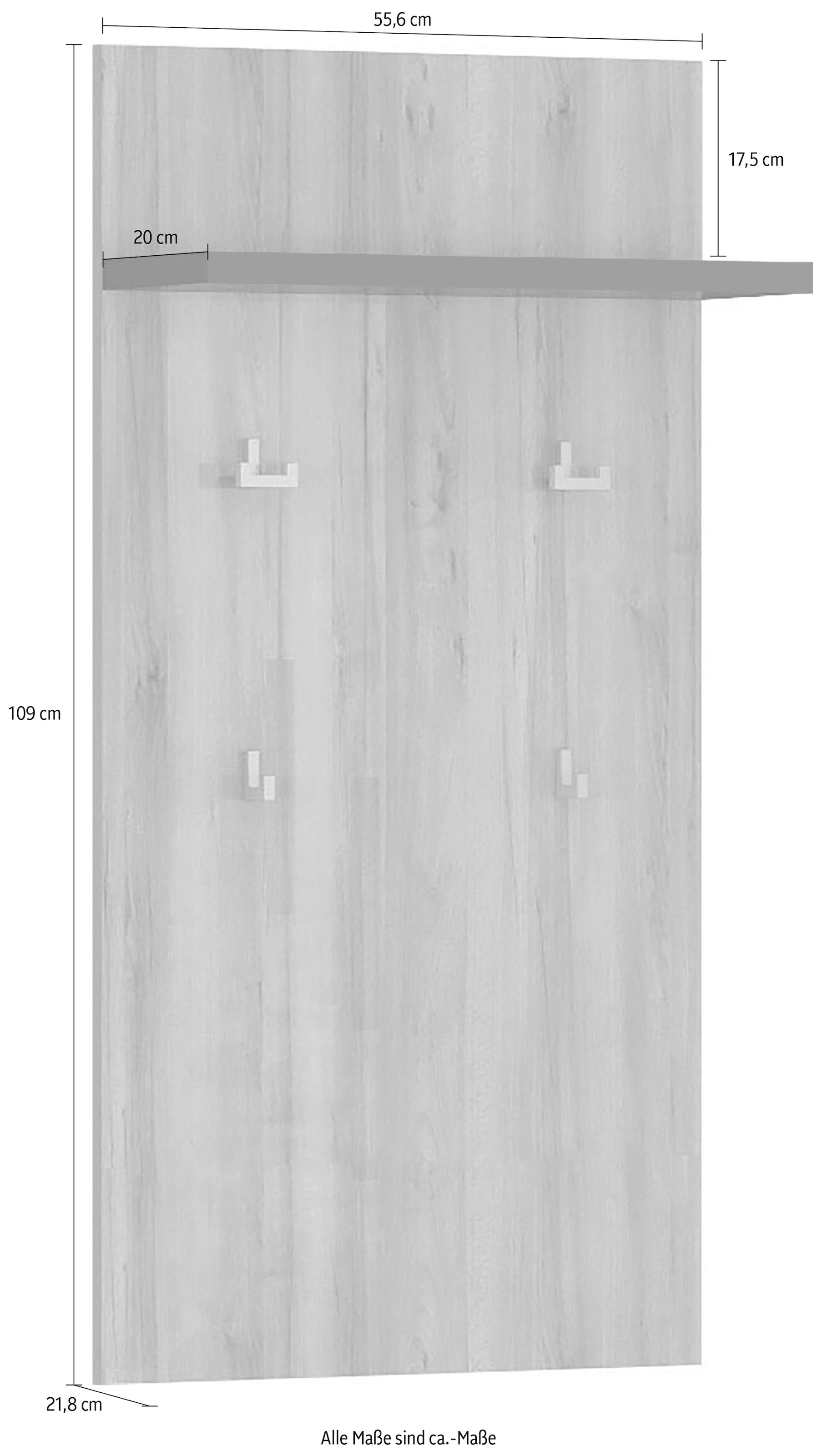 GOODproduct Garderobenpaneel »Onyx« (H/B/T): 109/55,6/21,8cm,  UV lackiert in modernem  Hochglanz