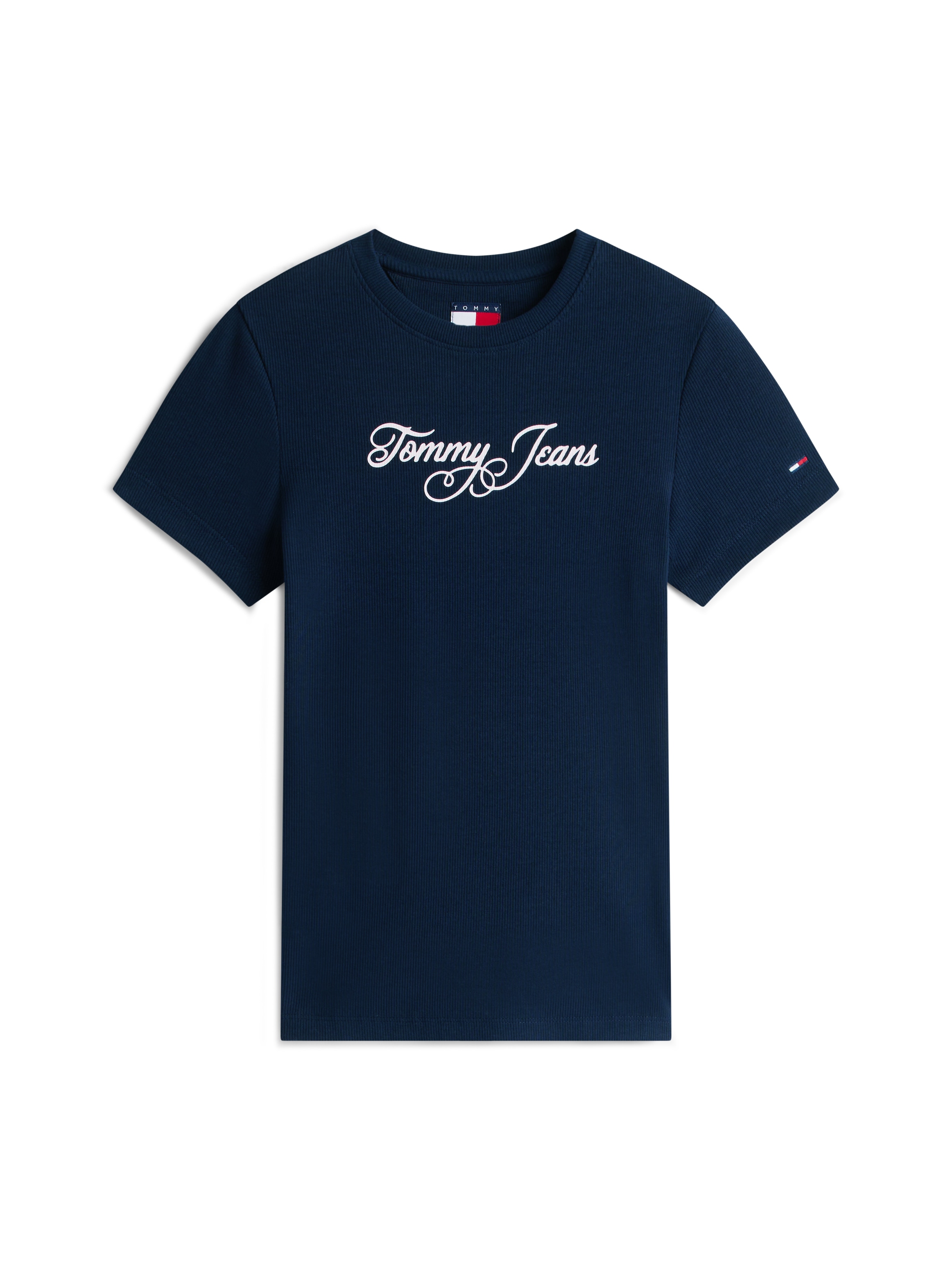 Tommy Jeans T-shirt à manches courtes »TJW SLIM ESS LOGO 1 RIB TEE EXT« in gerippter Struktur