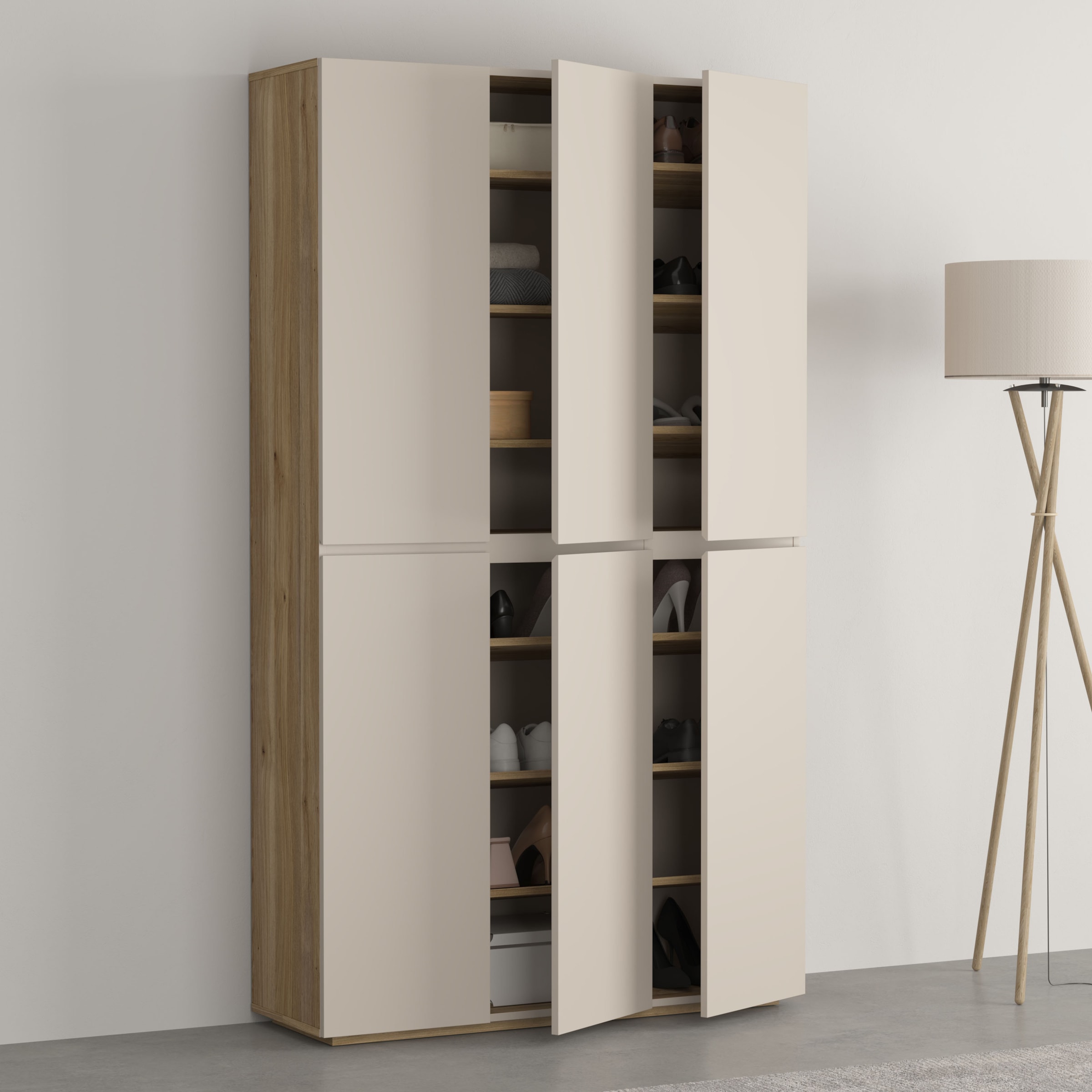INOSIGN Armoire à chaussures »Criss moderner Griffloser Stauschrank, Allzweckschrank, Schuhkommode« Mehrzweckschrank,Breite 105 cm, inclusive 12 verstellbare Einlegeböden