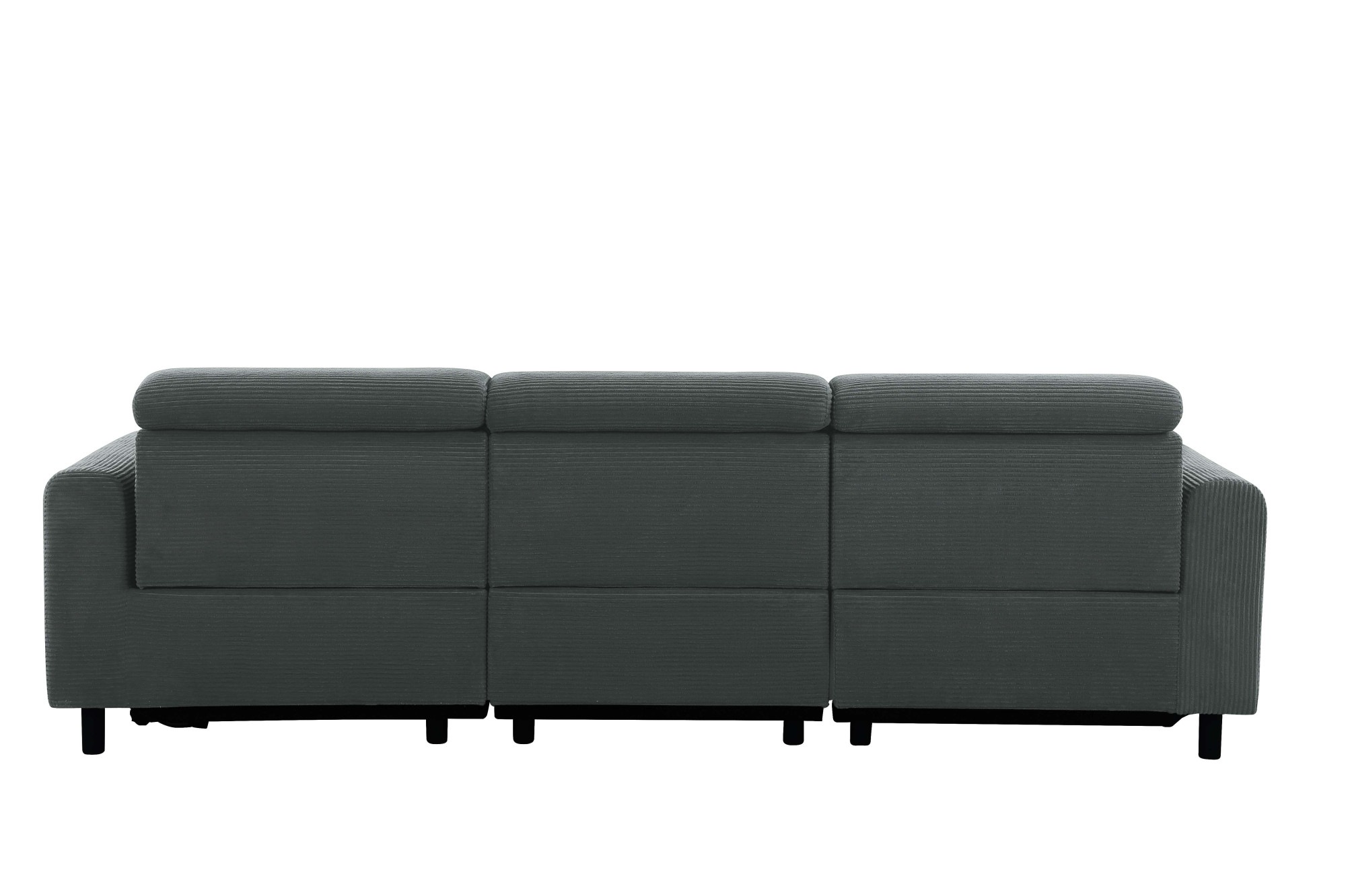 GOODproduct Ecksofa »SKAANE in Cord, L-Form, 274 cm, manuelle u. elektrische Relaxfunktion,« rundes Design, Kopfteilverstellung, Federkernpolsterung