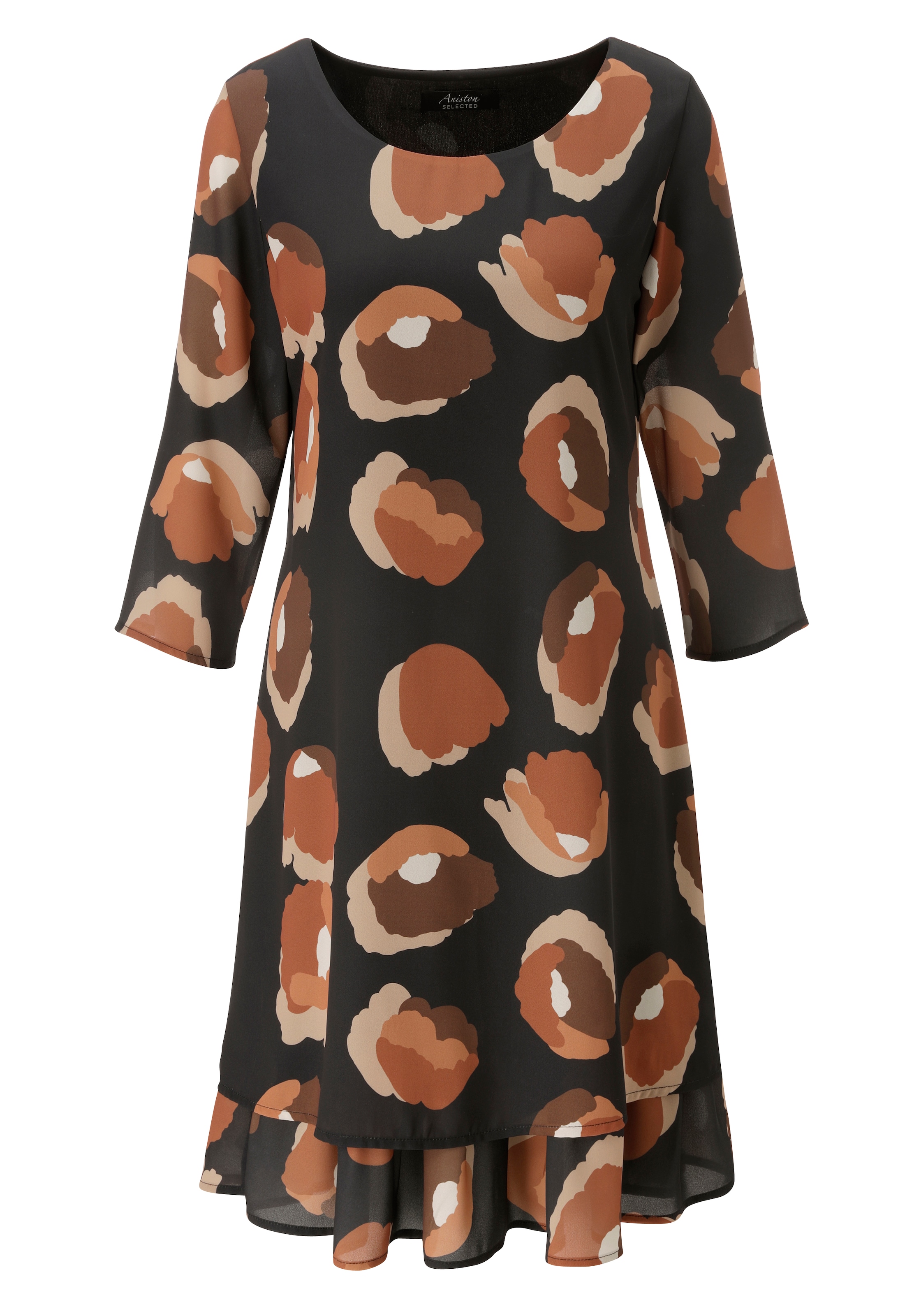 Aniston SELECTED Robe en mousseline de soie en chiffon délicat superposé et doublé - NOUVELLE COLLECTION