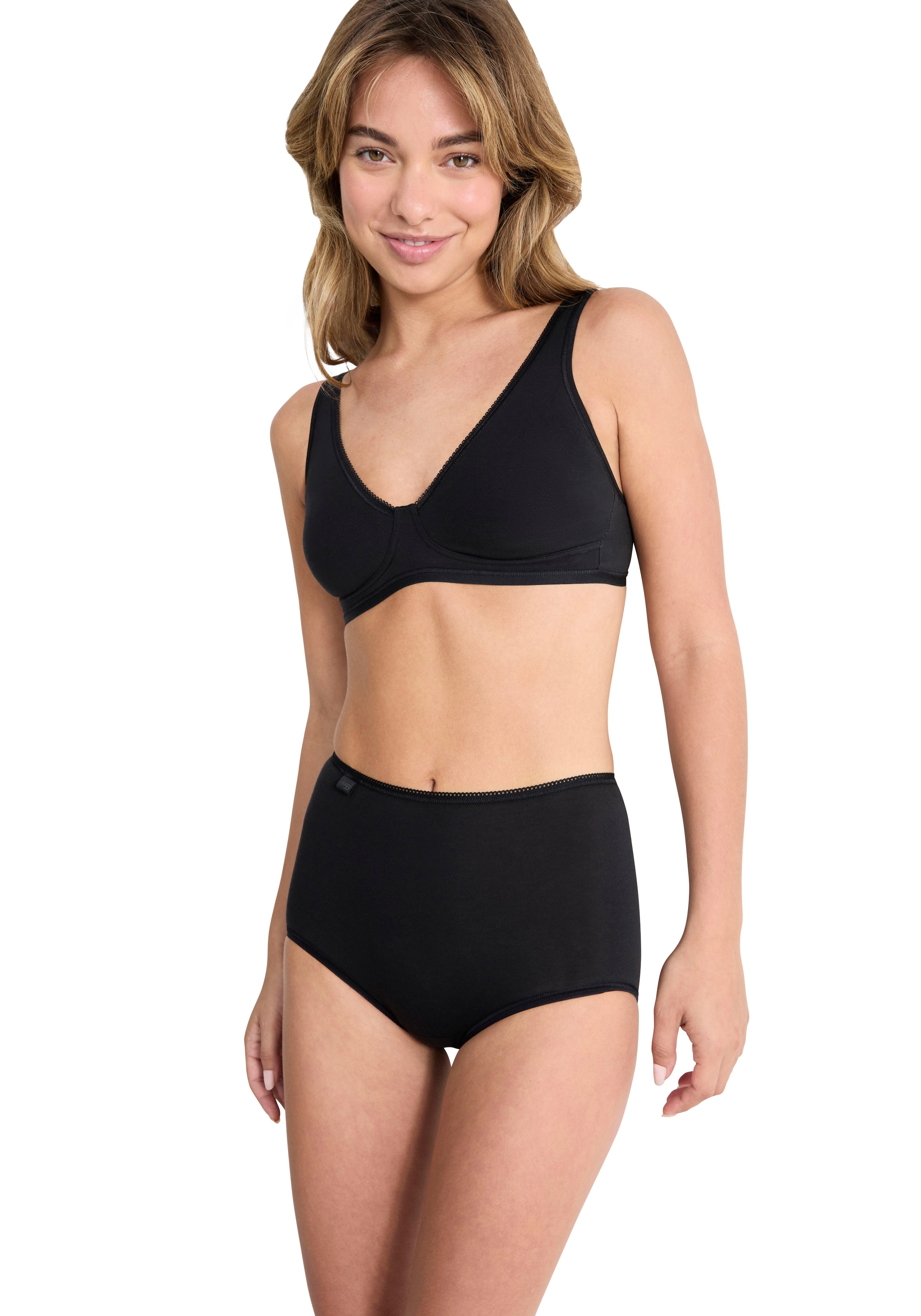 sloggi Maxislip »24/7 Cotton« coupe plus haute, élastique, dentelle, opaque, douce