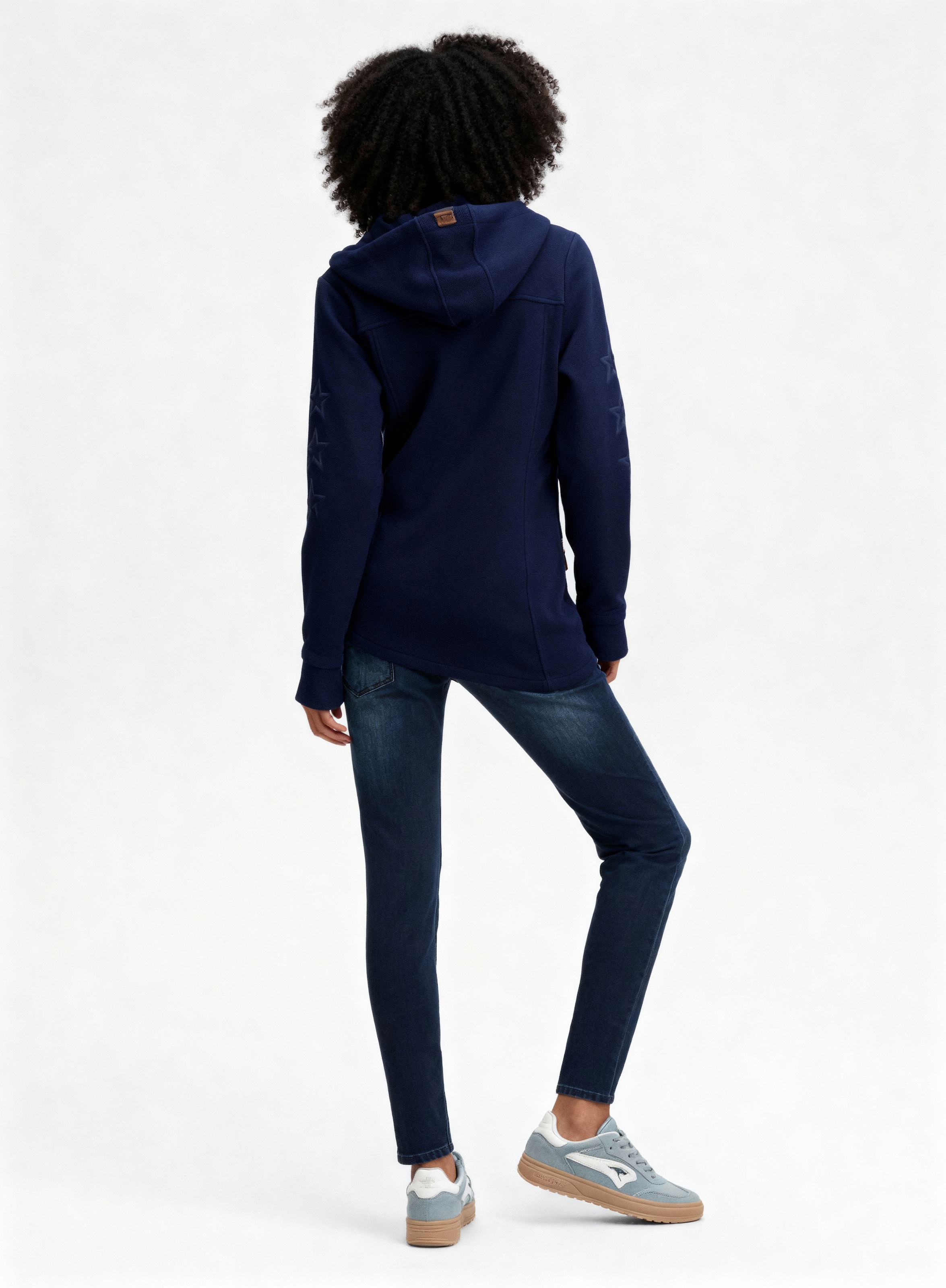 KangaROOS Fleecejacke mit Kapuze figurbetonter Schnitt,  mit Kapuze,  mit 2-Wege-Reissverschluss