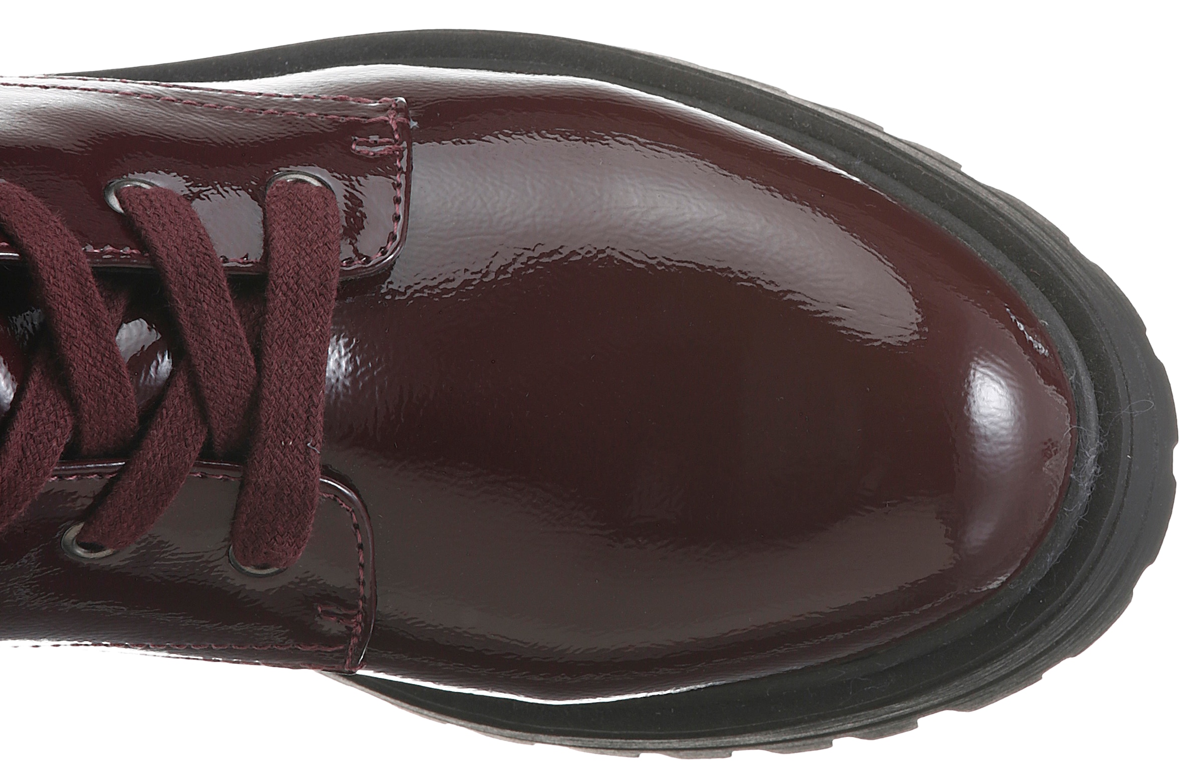 Aniston SHOES Schnürboots  Ankle Boots mit Reissverschluss, in Glanz-Optik - NEUE KOLLEKTION