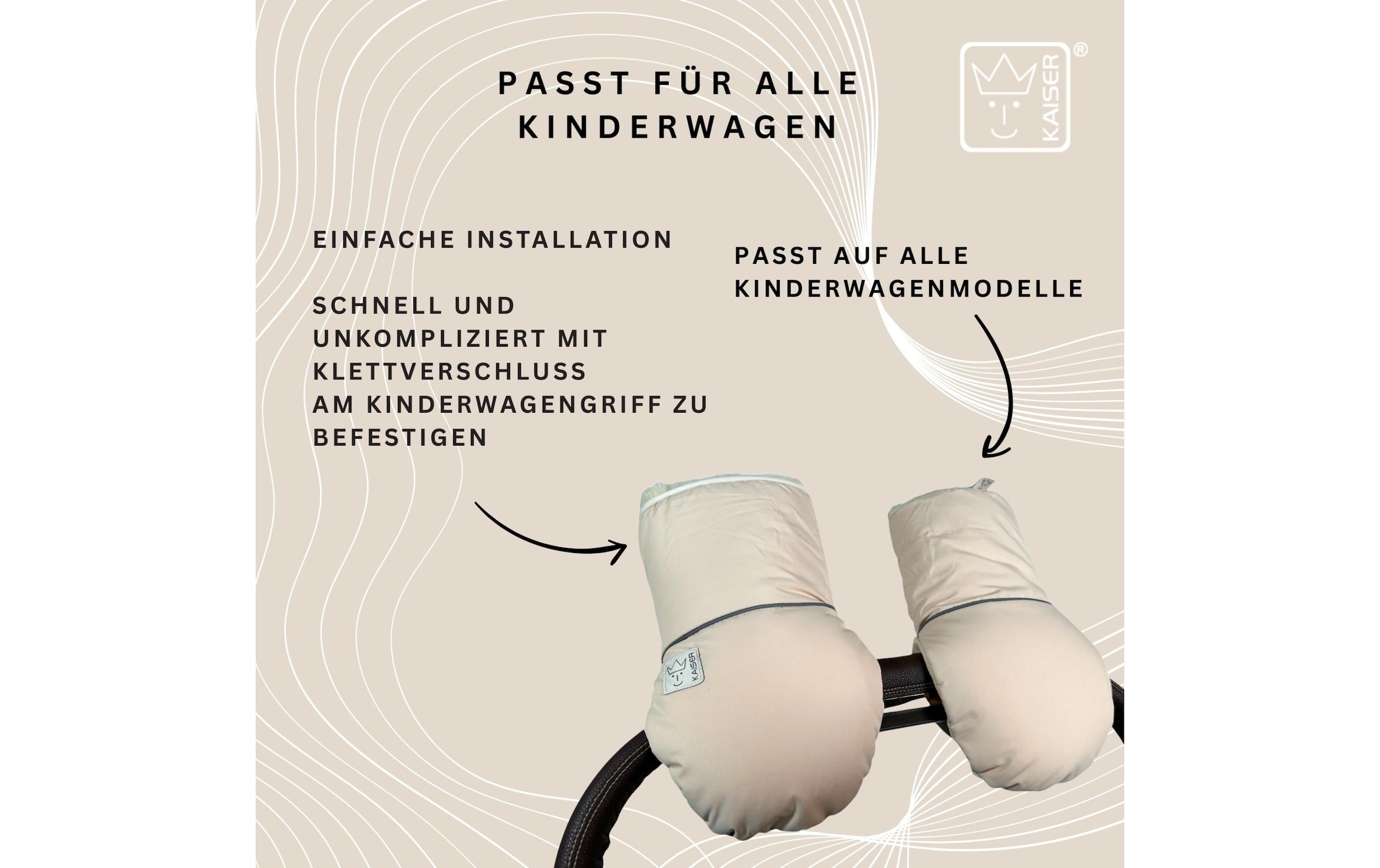 Kaiser Kinderwagen-Handwärmer »Reflect Kiwa« Lammfell-Kinderwagenhandschuh