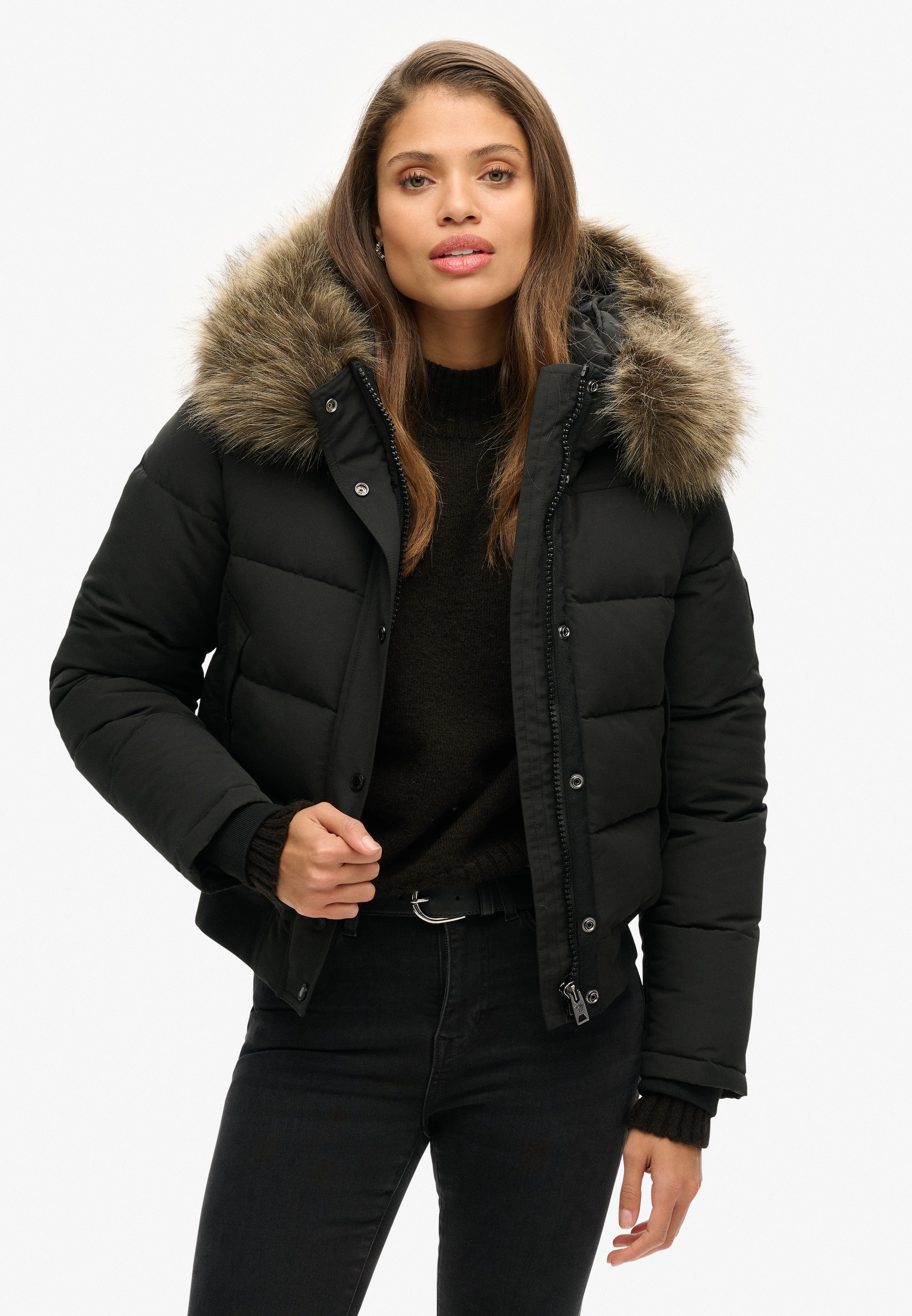 Superdry Steppjacke »EVEREST HOODED BOMBER JKT« mit Kapuze