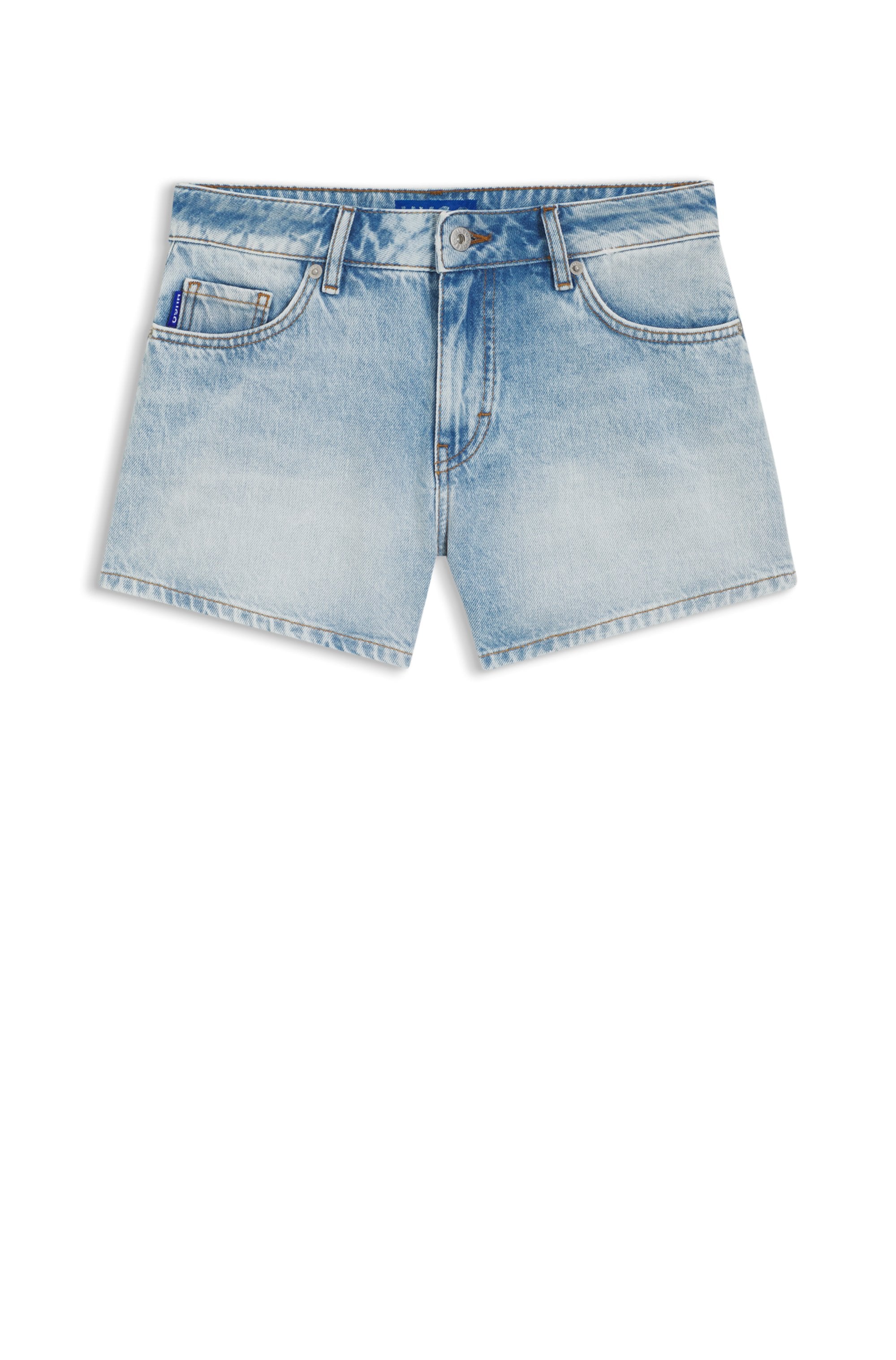 HUGO Blue Short en jean »Galimon« Mid Rise, Logo-Stitching