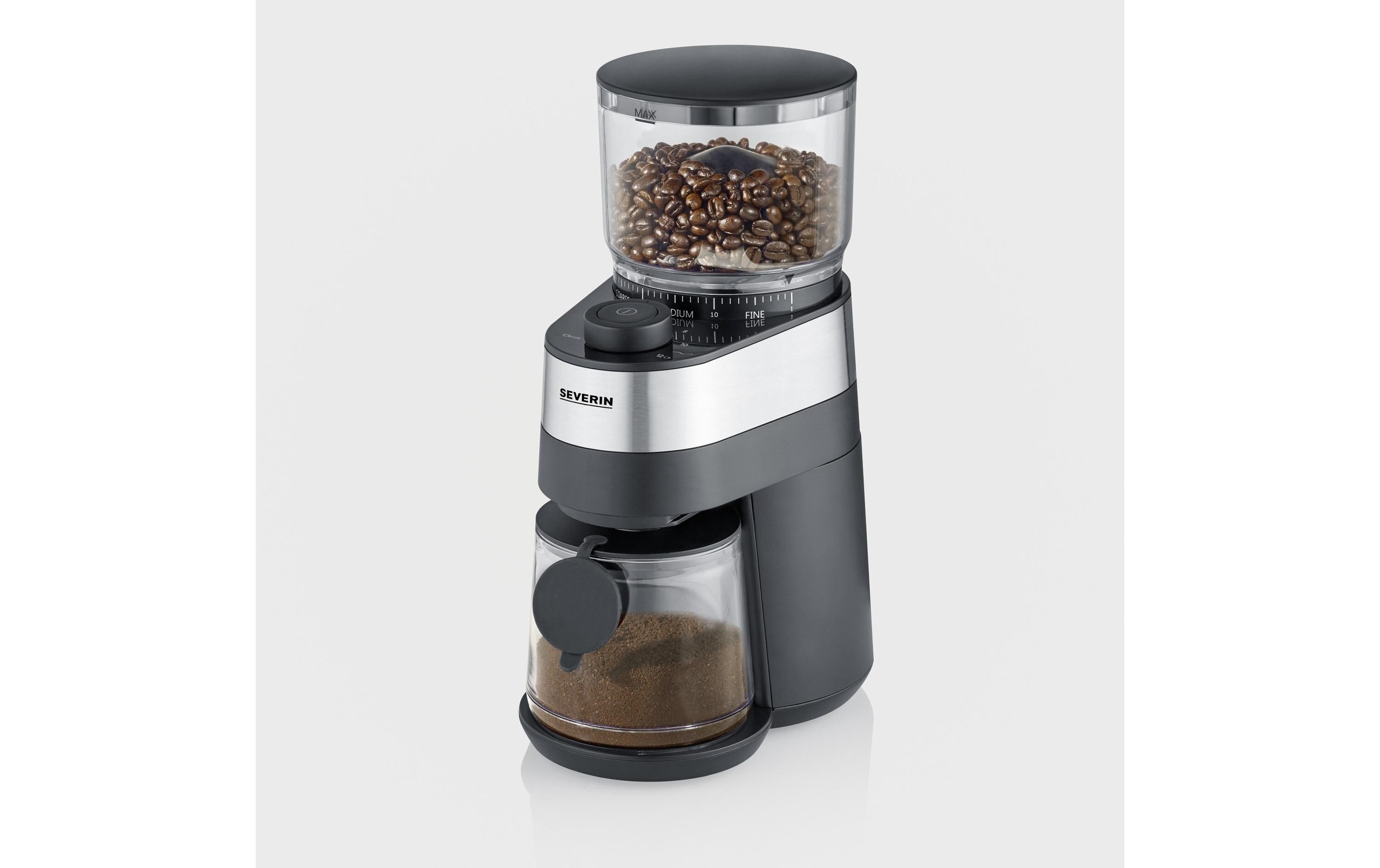 Severin Kaffeemühle »KM 3880« Scheibenmahlwerk 240 gBohnenbehälter bis 240g Bohnen, Aromaverschluss, Mahlgrad in 30 Stufen einstellbar