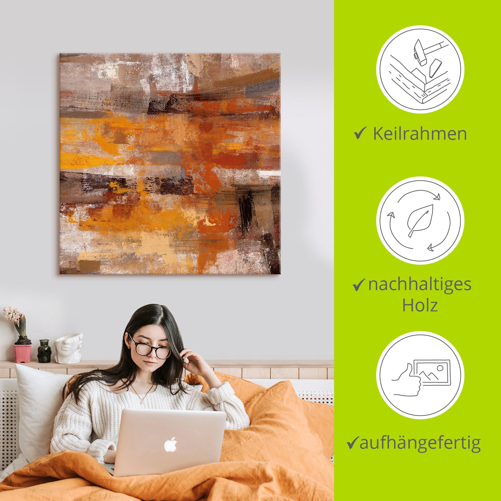 Artland Leinwandbild »Mojave-Strasse« Gegenstandslos 1 Stk. tlg. auf Holzrahmen gespannt