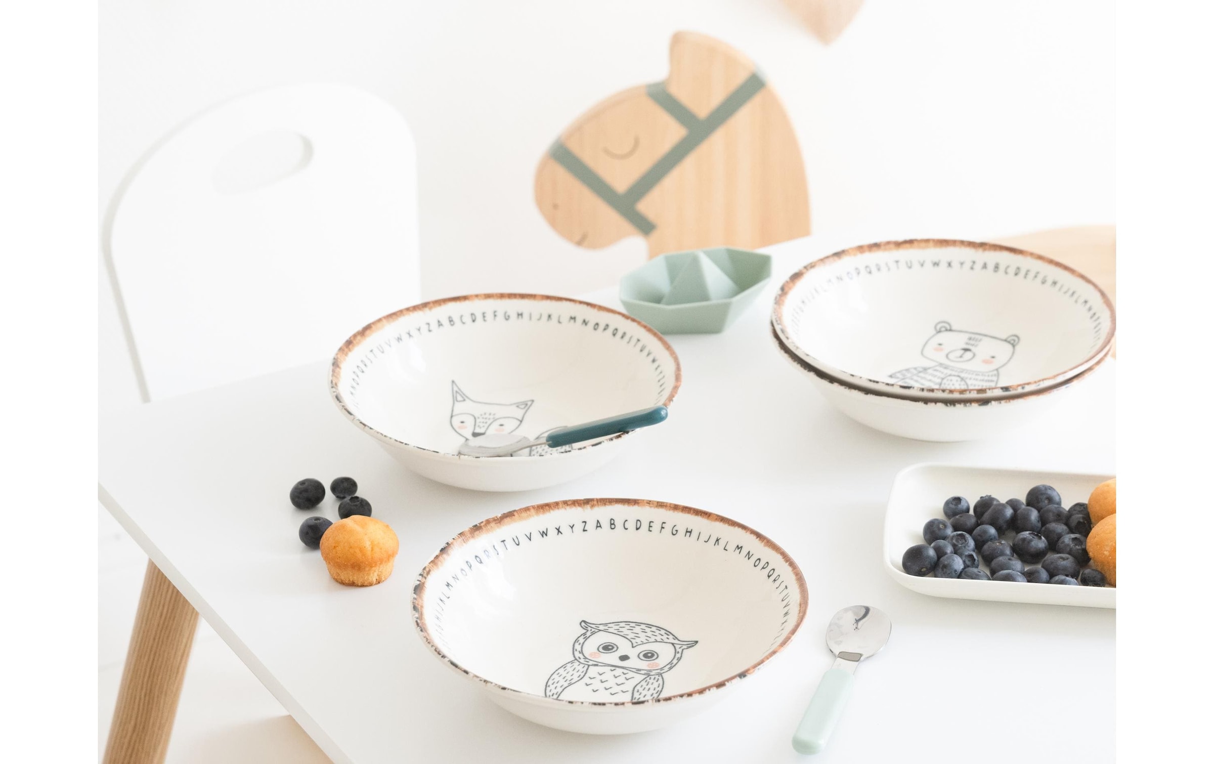 CreaTable Bol pour enfant »Freunde des Waldes Mehrzweckschale Steinzeug«
