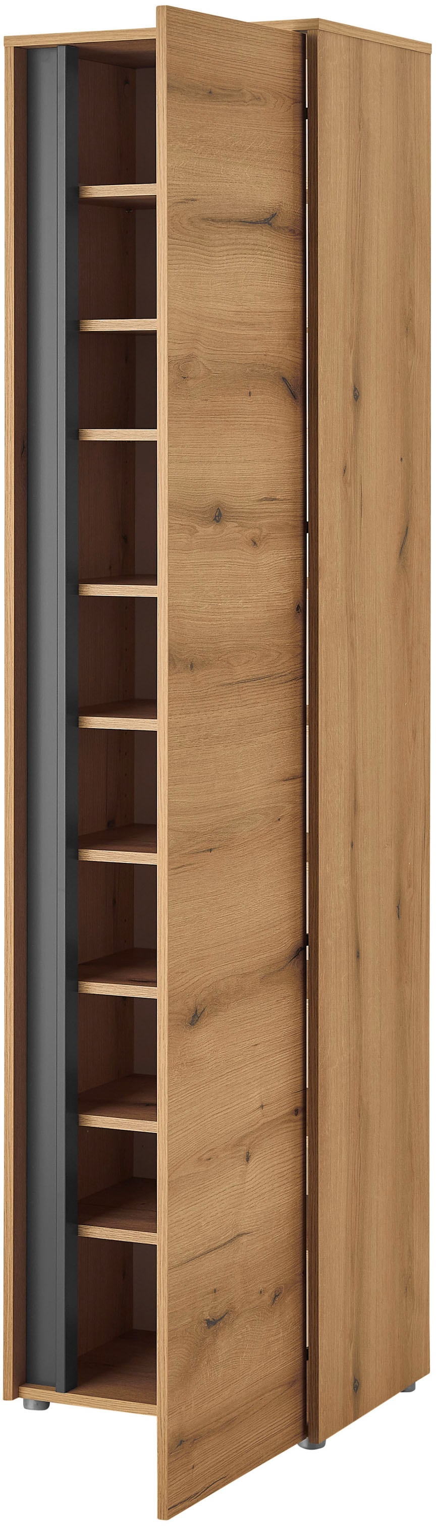 Home affaire Garderobenschrank »GiRON/CiTY, moderner Schrank, Schuhschrank mit Stauraum« 9 Einlegeböden, 10 Fächer, Tür beidseitig montierbar, 50 cm breit