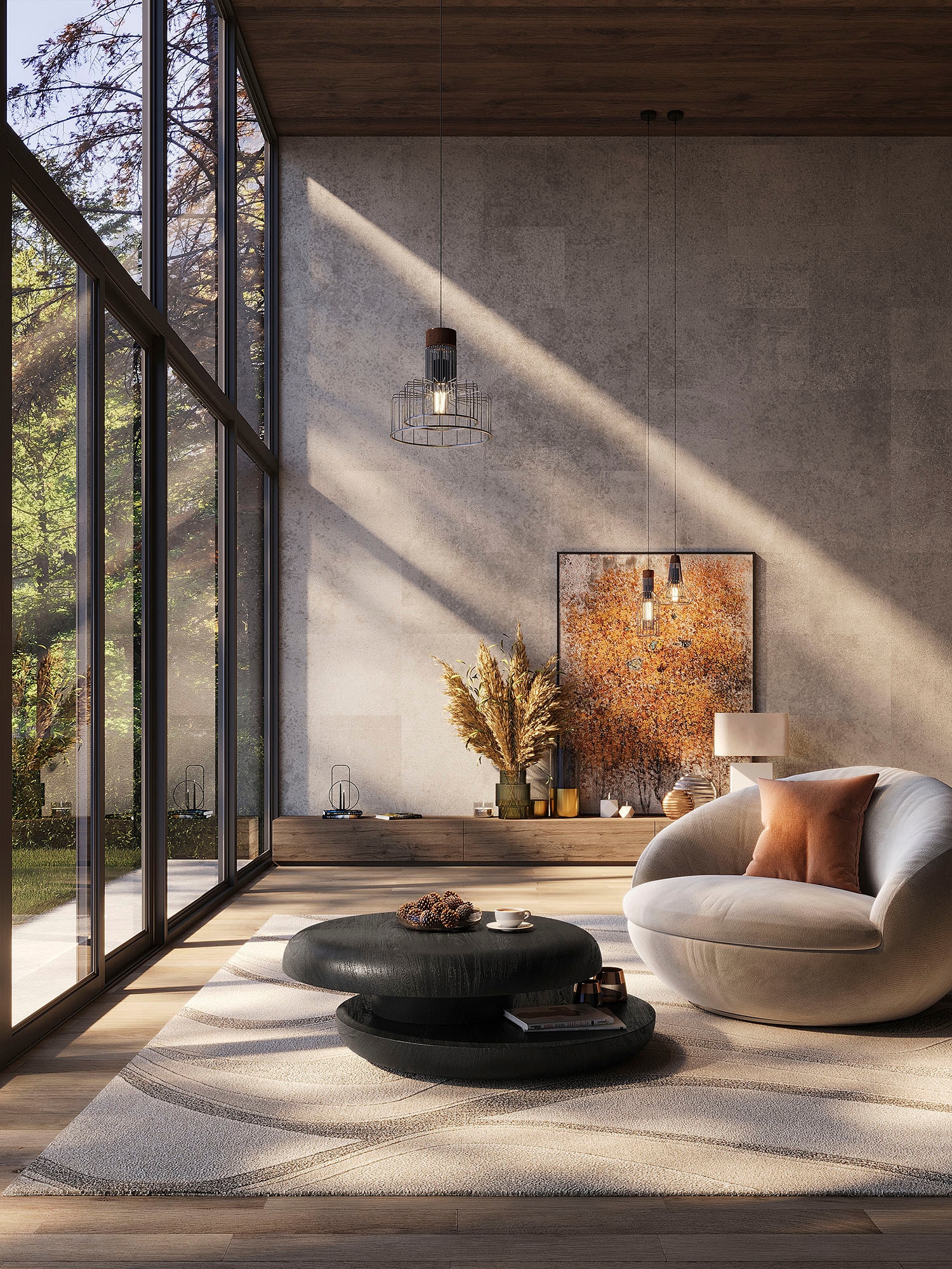 SalesFever Couchtisch »drehbar - runder Design-Wohnzimmertisch aus Holz« 1 Stk. tlg. Stilvoller & moderner Tisch mit Echtholzfurnier, Ø 90 cm