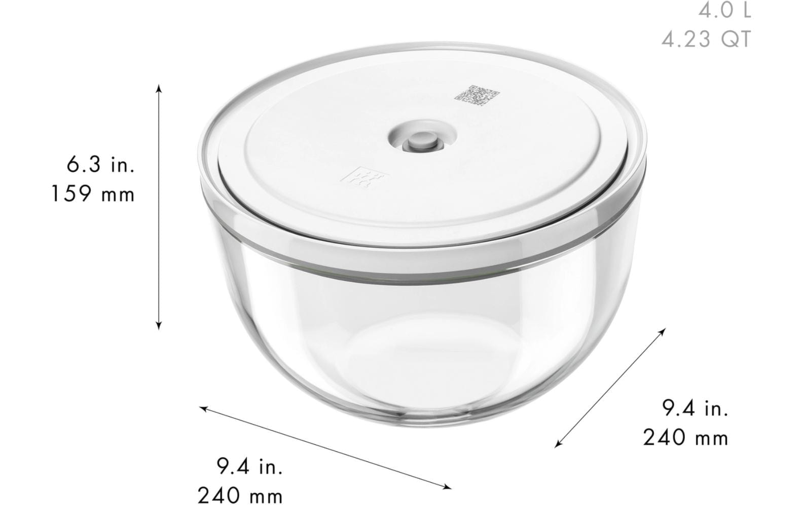 Zwilling Schüssel »Fresh & Save BOWLS« 6 aus Glas Vakuumschüssel Set S/M/L / 6-tlg., Glas