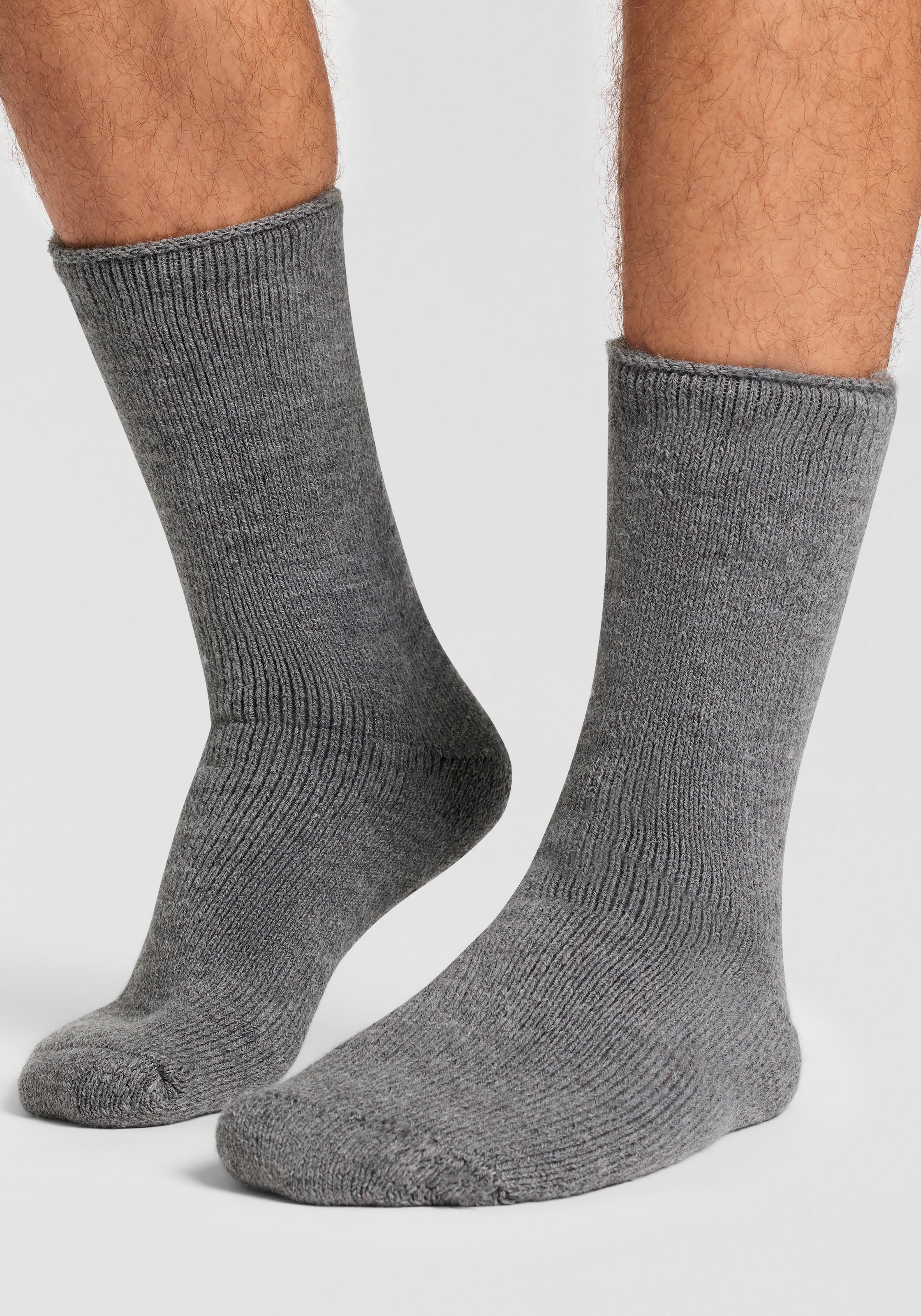 Heatkeeper Chaussettes 2 Couple tlg. Doppelpack gefütterte Wintersocken in schwarz und grau