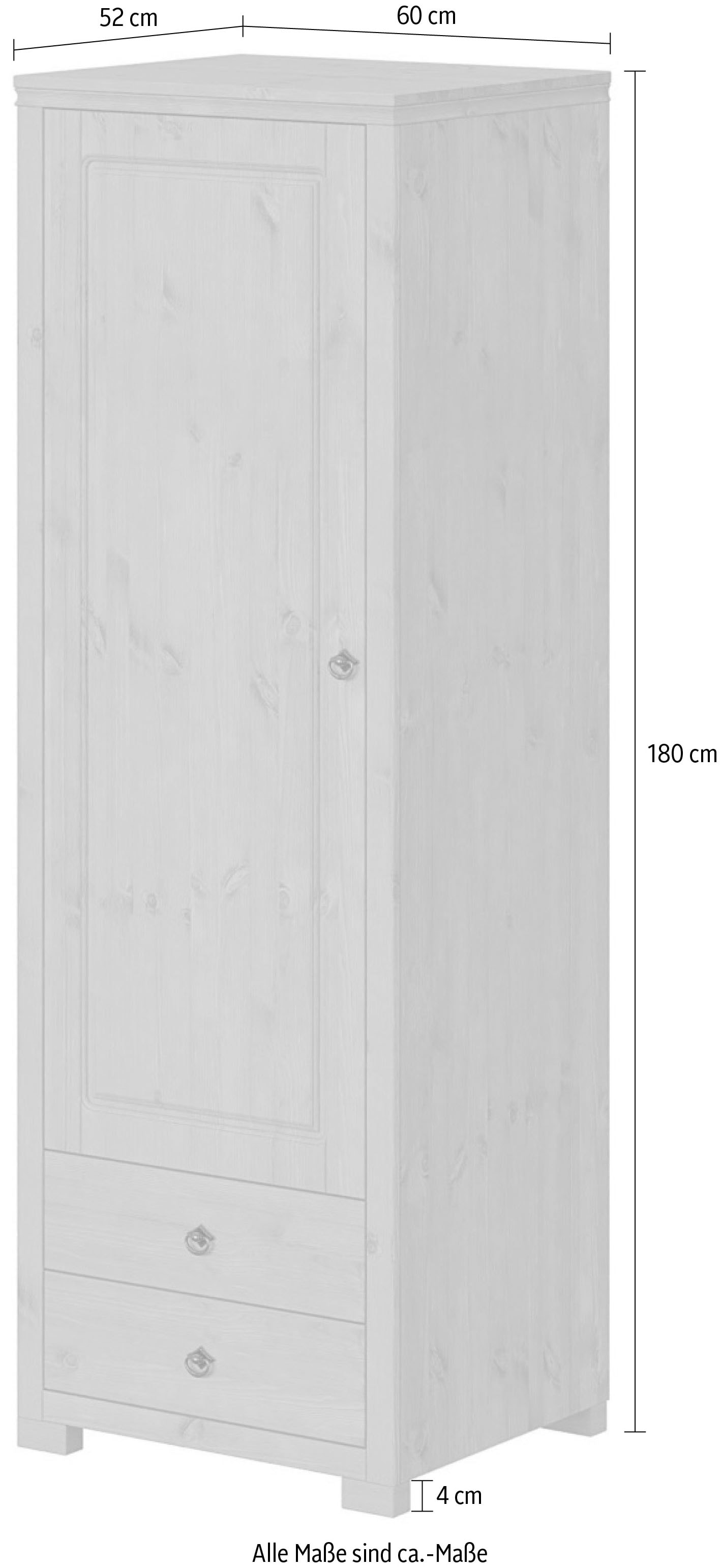 GOODproduct Armoires à vêtements »Gotland, Schrankmodulsystem, einzeln oder mit der Serie kombinierbar« pin massif, utilisation variable, aussi pour pentes de toit