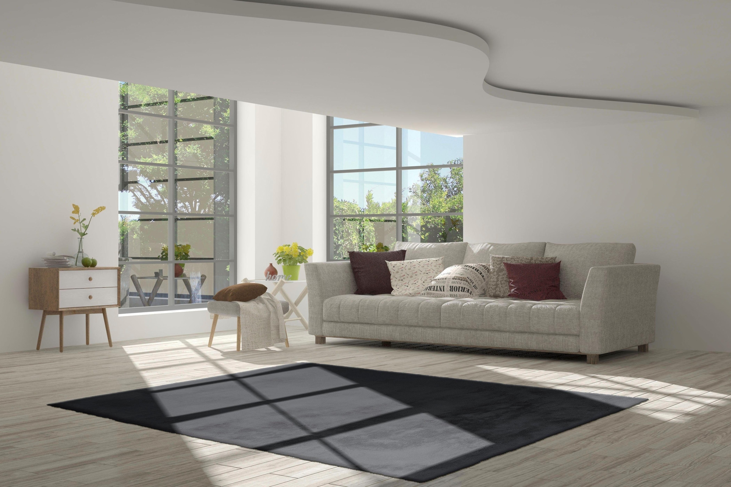 calo-deluxe Hochflor-Teppich »Vogesen 212« rechteckig 45 mm Höhe Kunstfell, Wohnzimmer