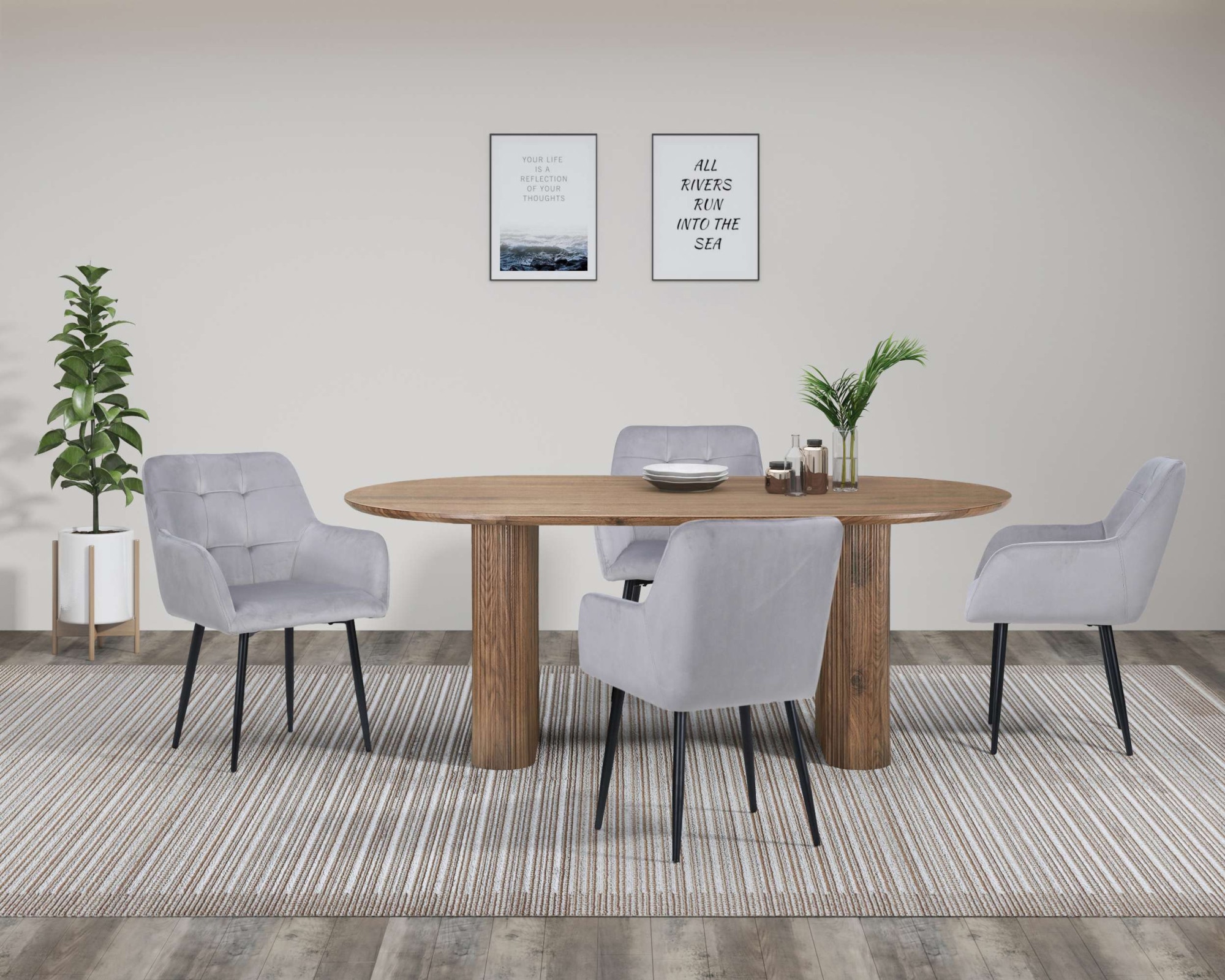 GOODproduct Chaise de salle à manger »Bostony« () 2 cuisgepolsterte Rückenlehne, Armlehne und Sitzfläche, Sitzhöhe 49 cm