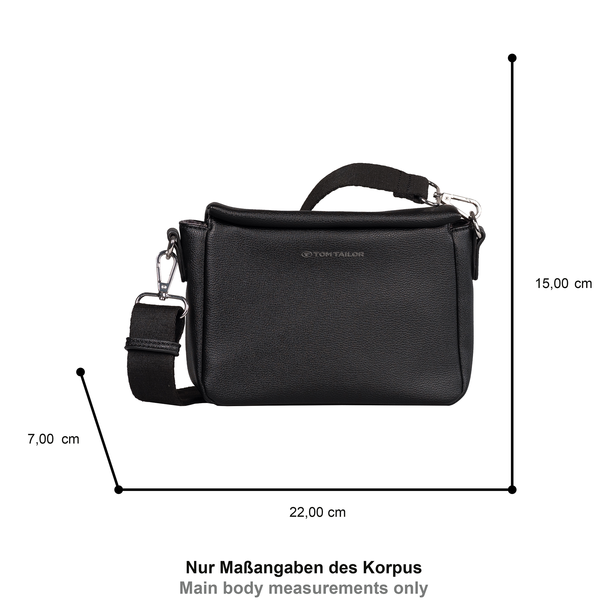 TOM TAILOR Sac à bandoulière »Rella« aus fein genarbtem Material mit farblich passendem Gewebeband