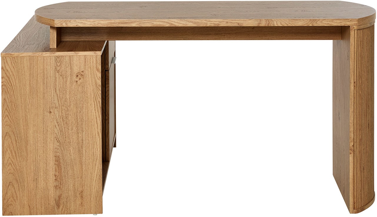 Jahnke Bureau d'angle »MOON C 150 E« 1 cuis tlg. montage réversible, espace de rangement & passage de câbles, largeur 150 cm