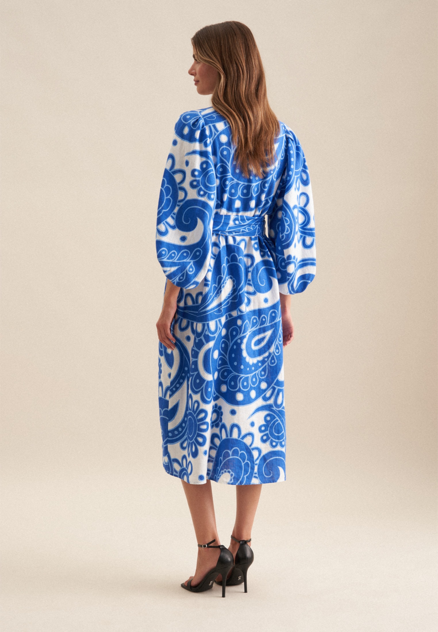 seidensticker Robe d'été »Schwarze Rose« 3/4 V-Neck Paisley