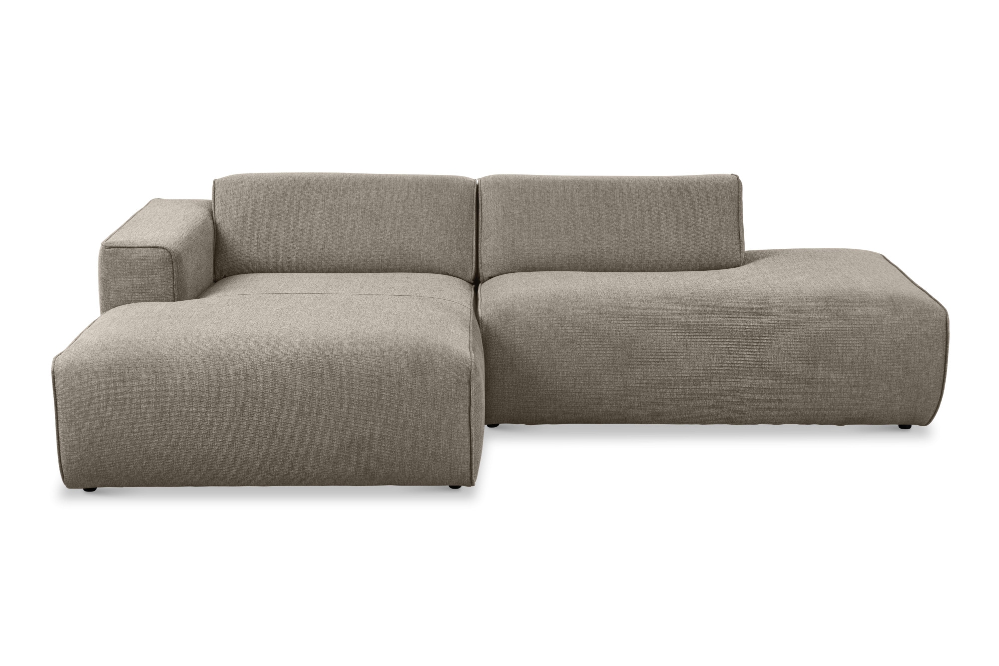 Home affaire Ecksofa »Noord mit Kedernaht, Breite 227 cm, L-Form« Cord, Struktur, Webstoff, mit Wellenunterfederung, Massivholzrahmen