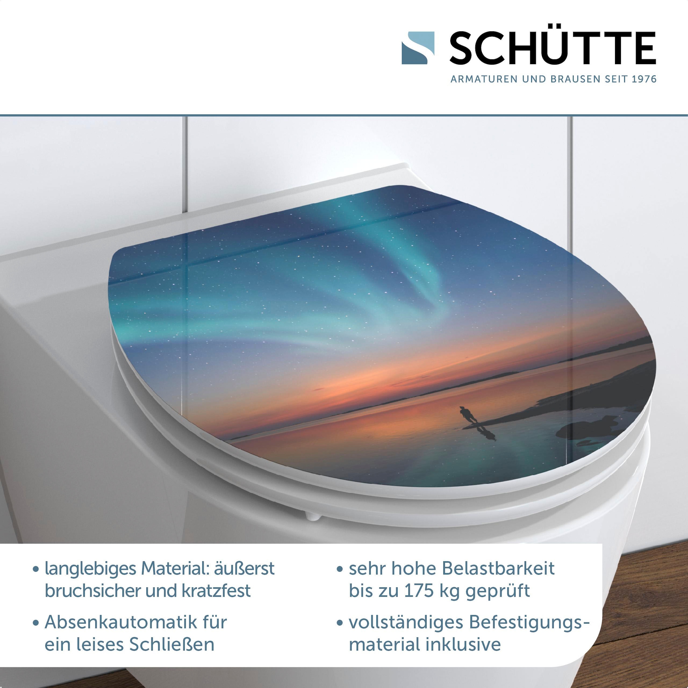 Schütte WC-Sitz »POLAR LIGHTS« bruchsicher und kratzfest, Absenkautomatik, Standardmass