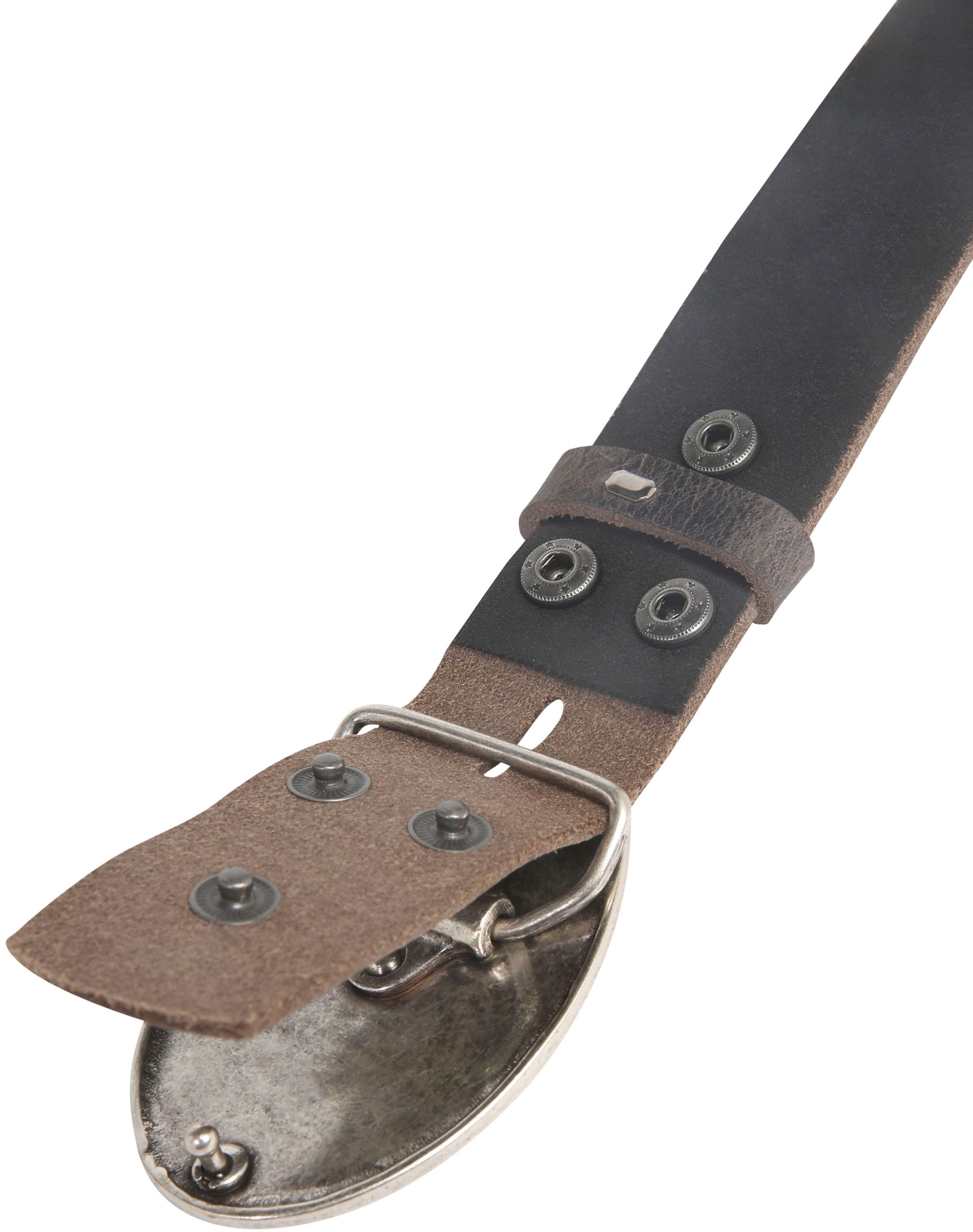 RETTUNGSRING by showroom 019° Ceinture en cuir mit Koppelschliesse im Antik-Look