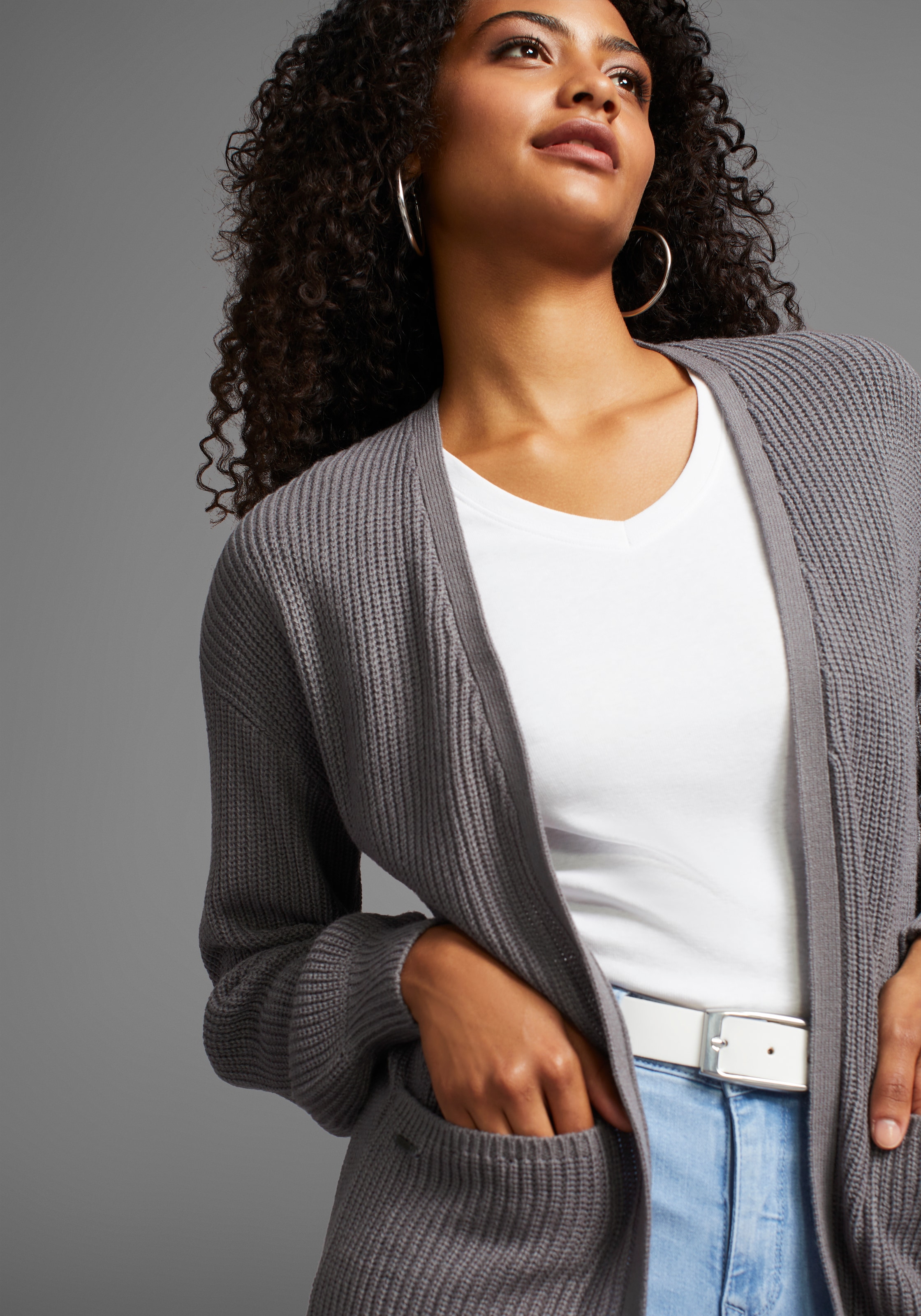 KangaROOS Veste en tricot aus kuscheligem Strick