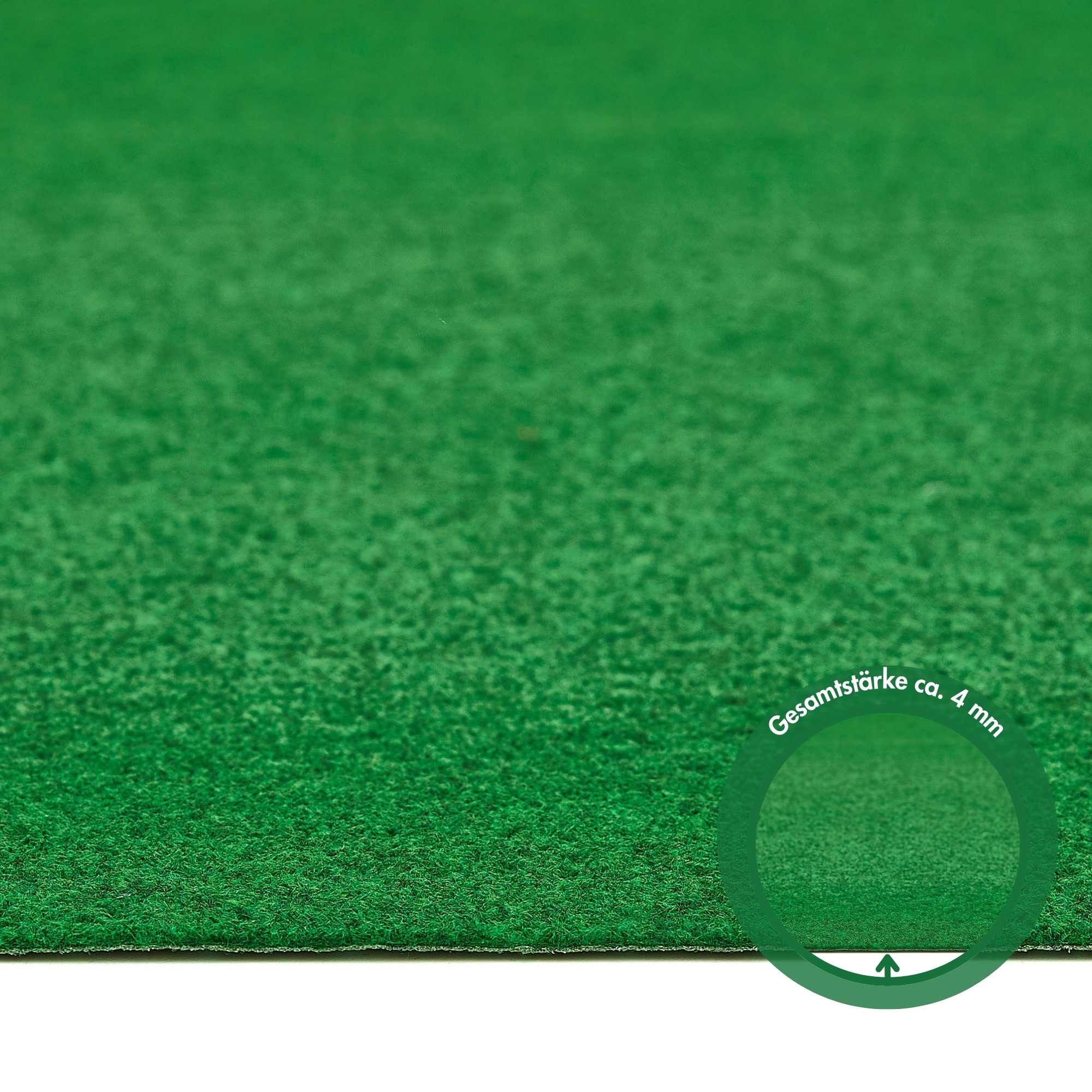 Andiamo Gazon synthétique »Field, Made in Belgium« Rectangulaire 4 mm Höhe für Balkon & Terrasse, mit Drainage-Noppen, Nadelfilz-Optik