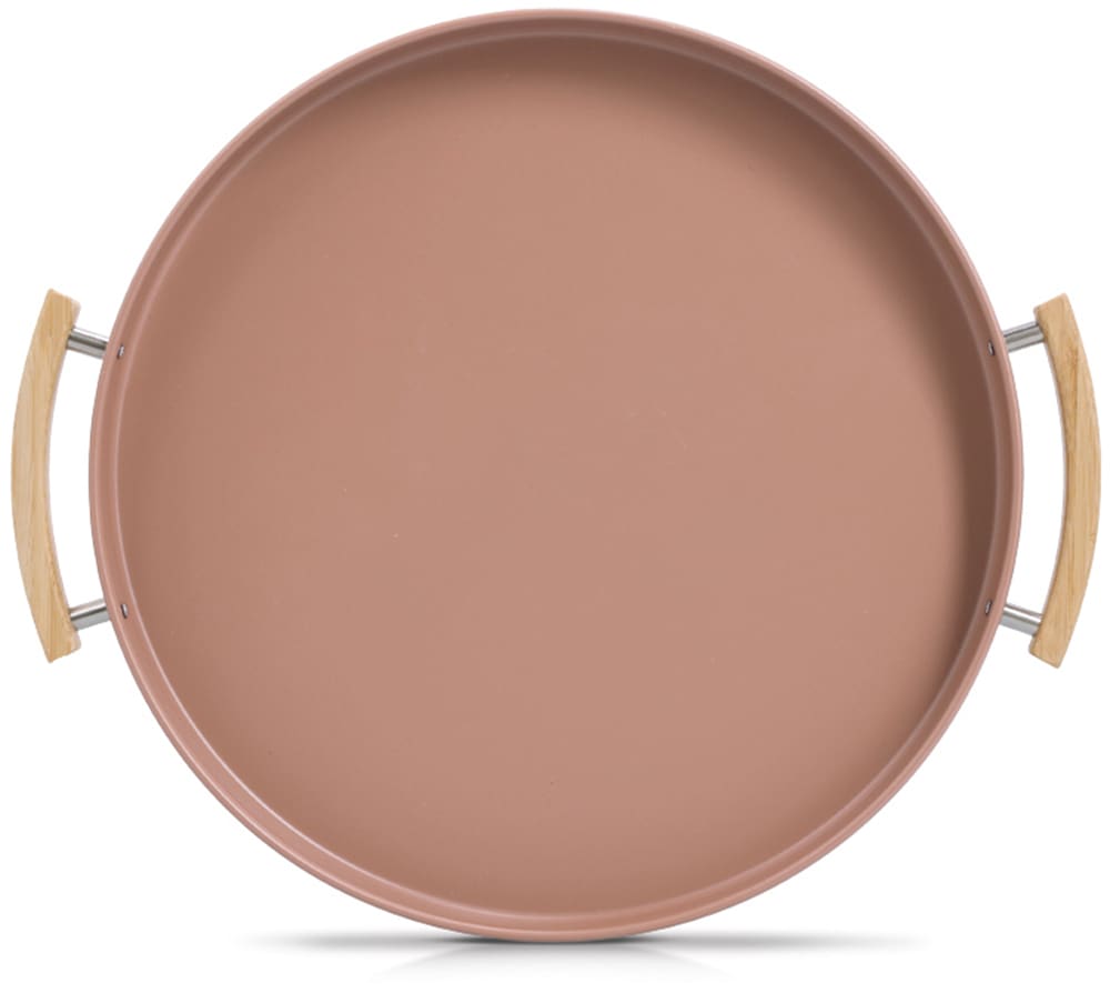 Zeller Present Plateau »Serviertablett, Metall/Gummibaum, mocca« Trendfarbe, perfekt zum Dekorieren