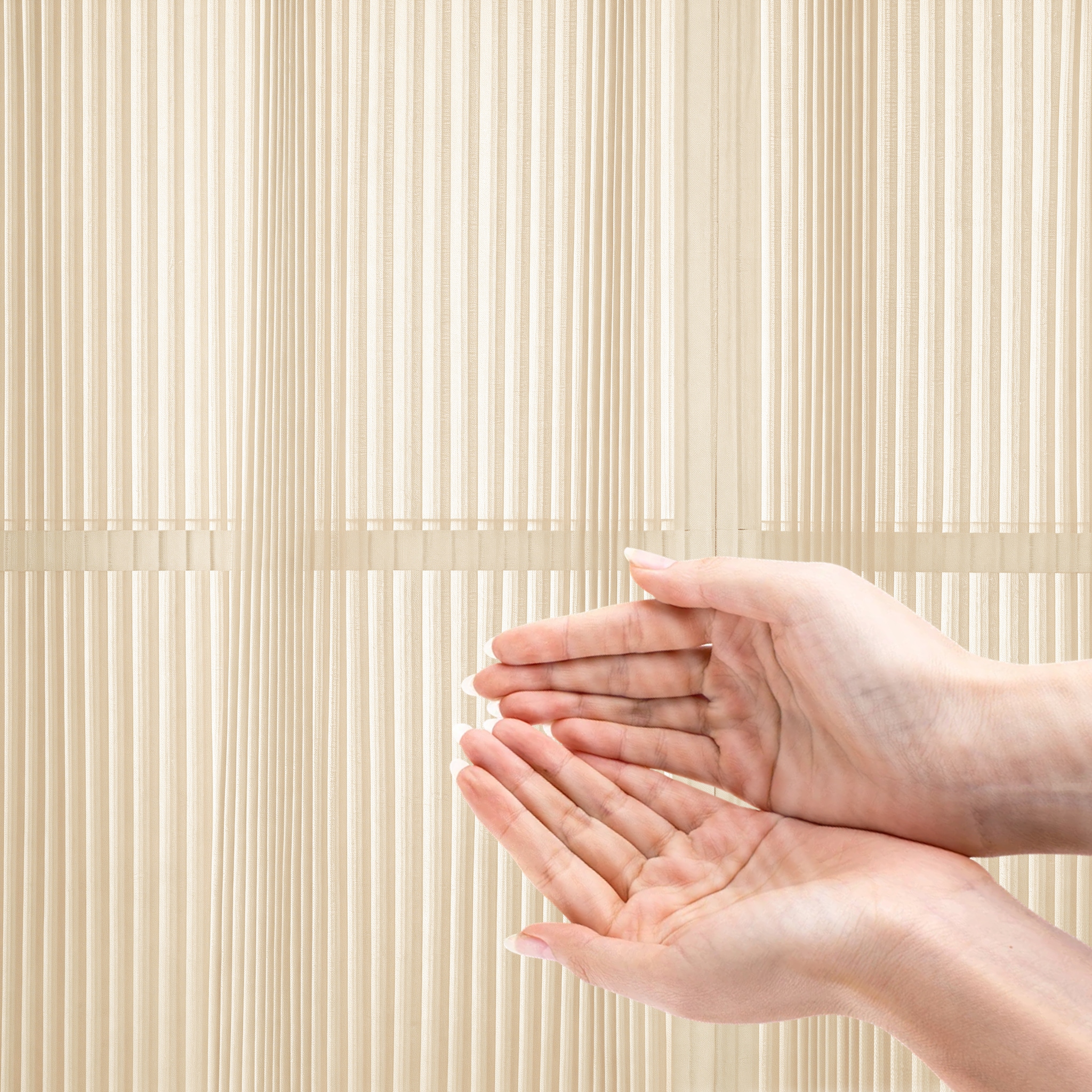 GOODproduct Gardine »Fritty« Ösen 2 Stk. tlg. Ösen,  transparent, Pflegeleicht, elegante Längststreifen